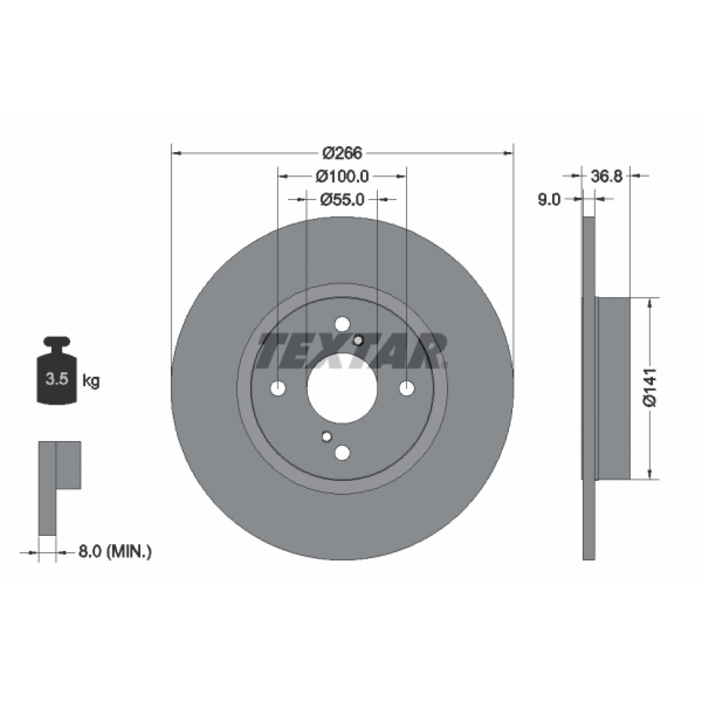 Remschijf TEXTAR 92169203
