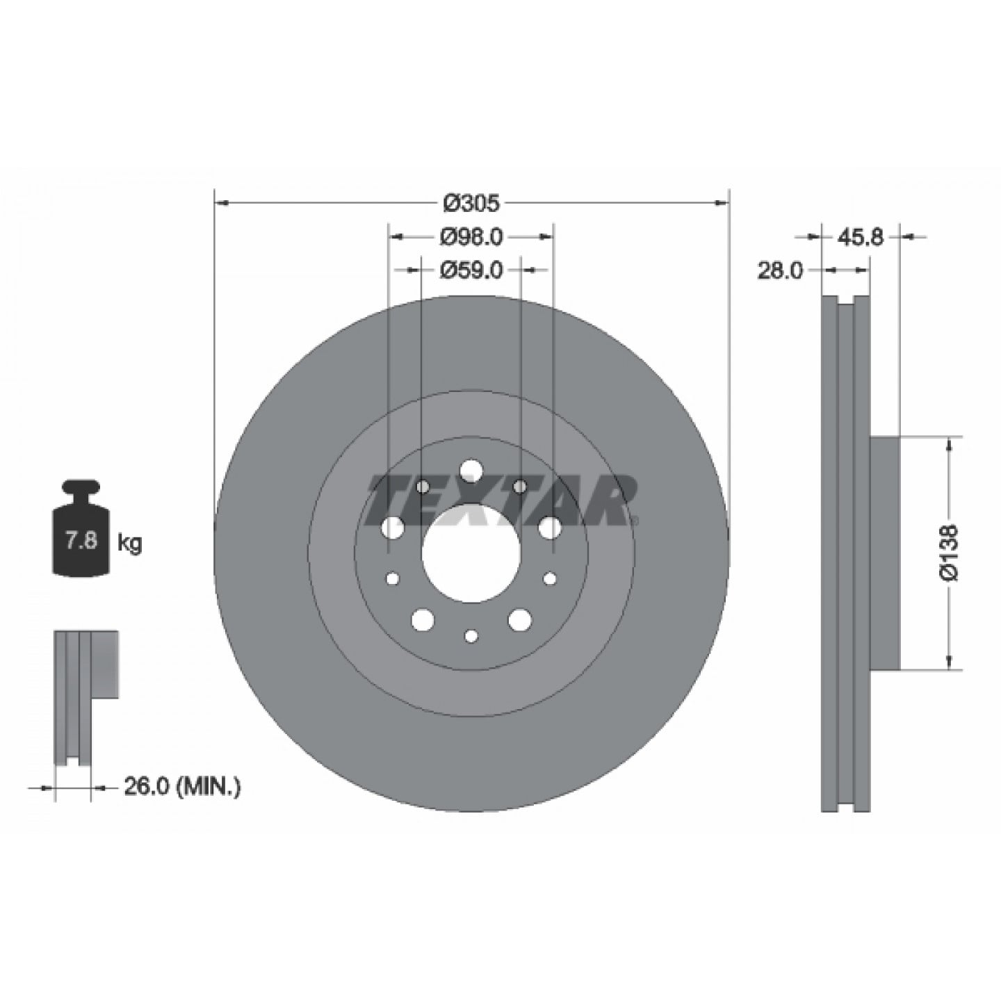 Bremsscheibe TEXTAR 92237603