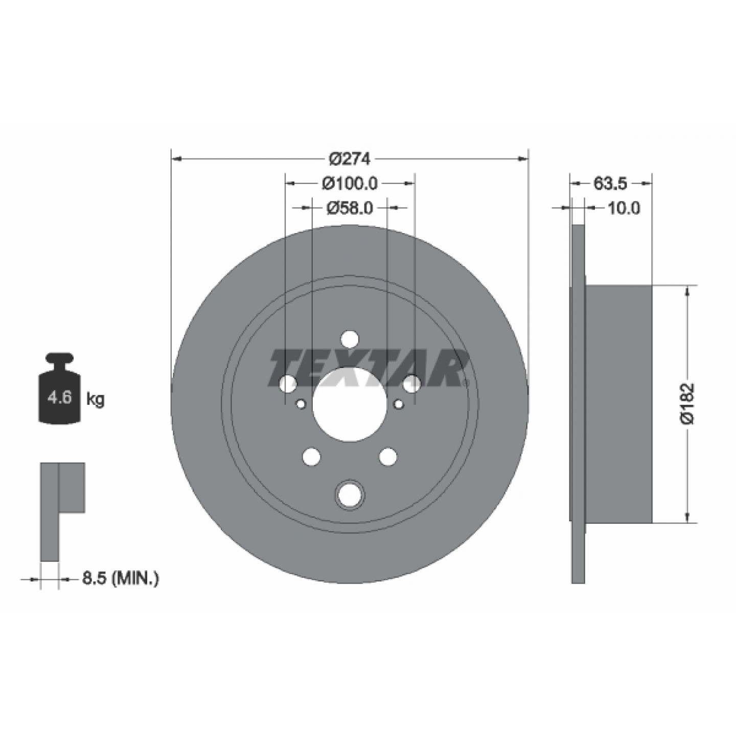 Bremsscheibe TEXTAR 92262003
