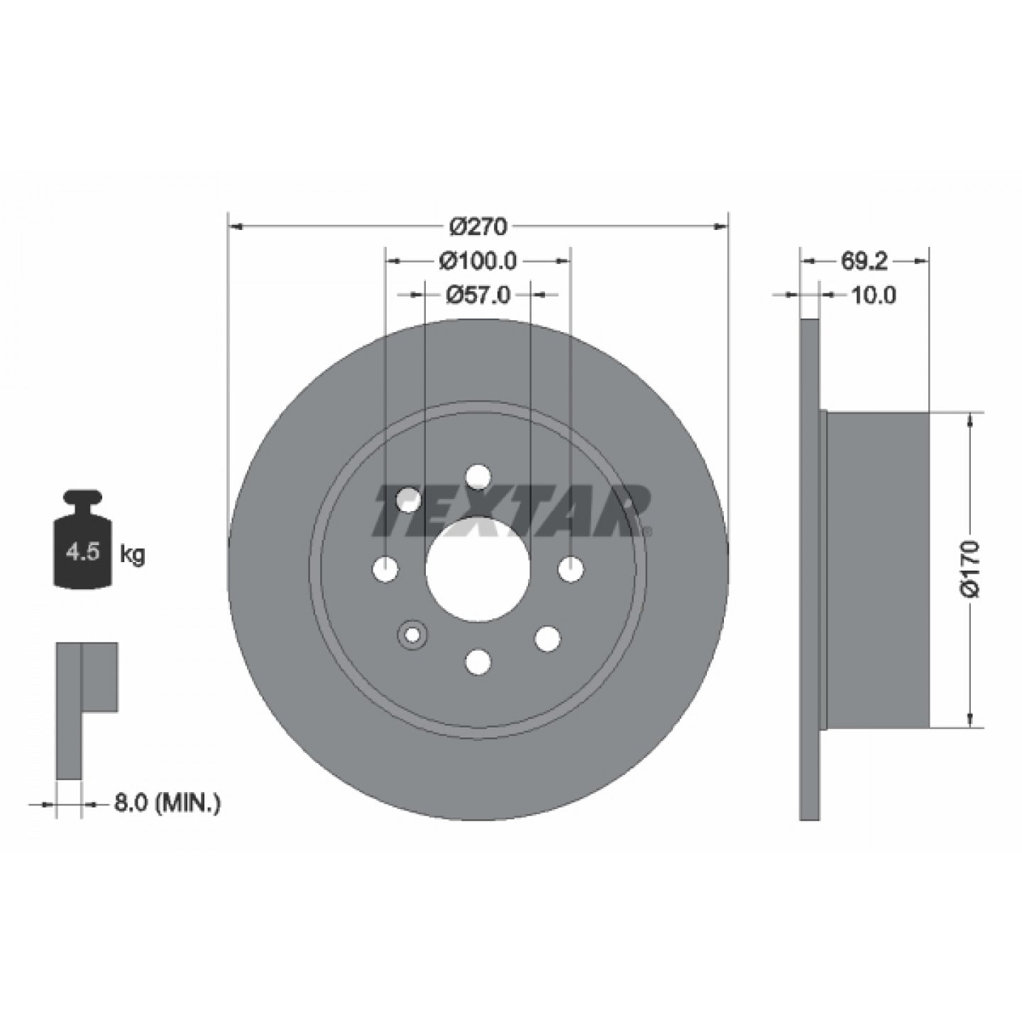 Bremsscheibe TEXTAR 92075503