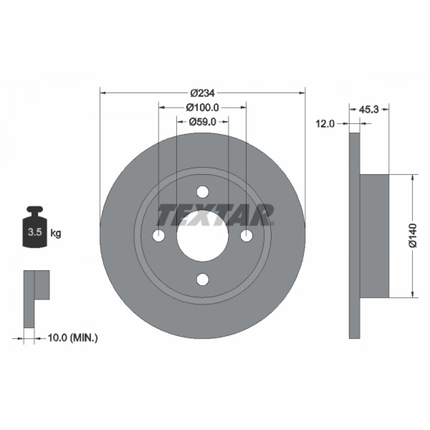 Bremsscheibe TEXTAR 92063300