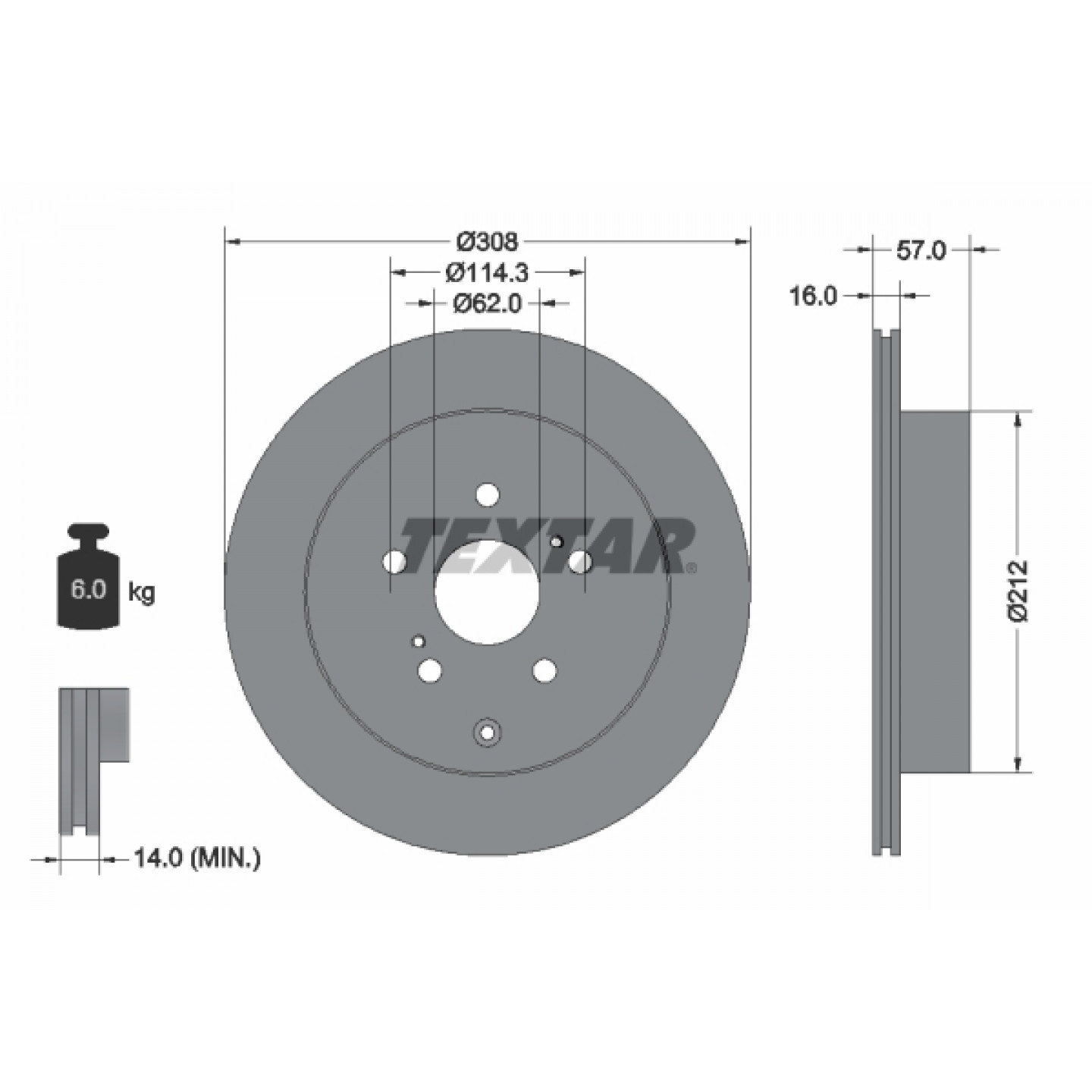 Bremsscheibe TEXTAR 92222200