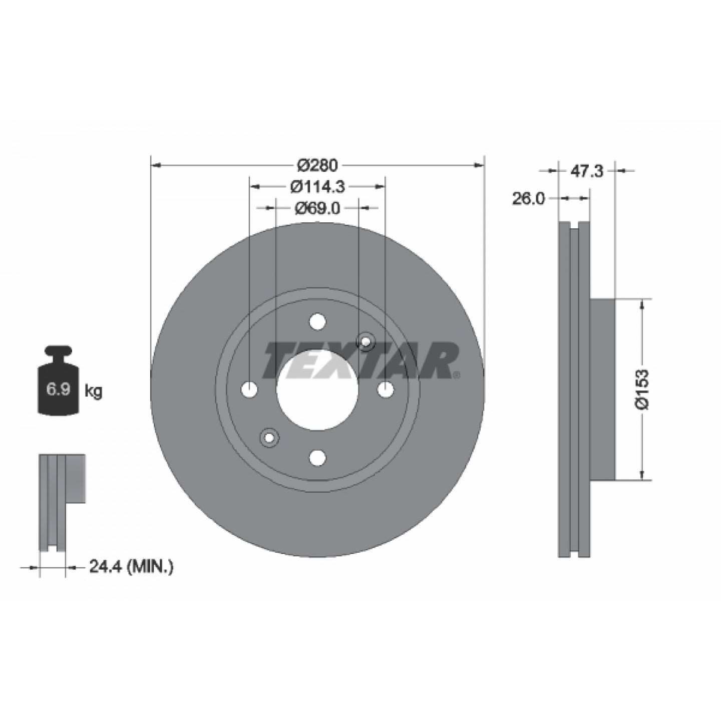 Bremsscheibe TEXTAR 92136600