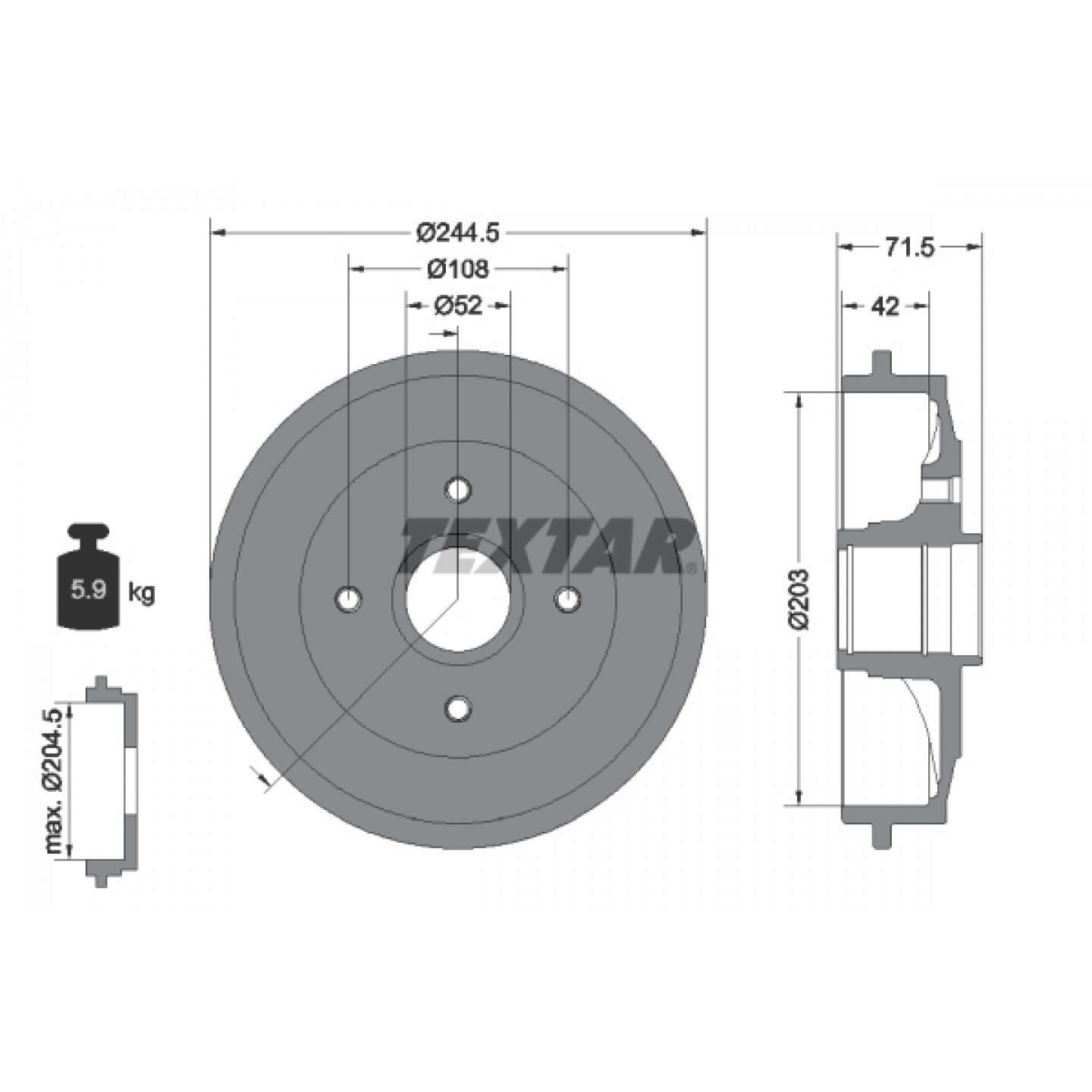 Bremstrommel TEXTAR 94026600