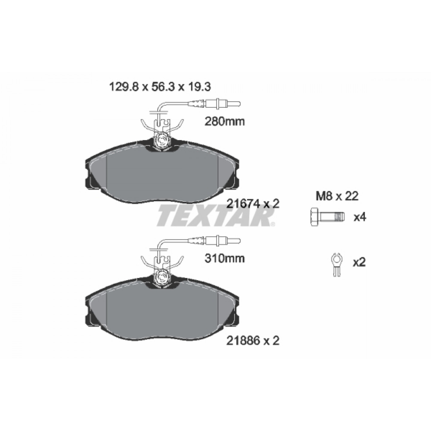 Brake Pad Set, disc brake TEXTAR 2167403 - Trodo.com