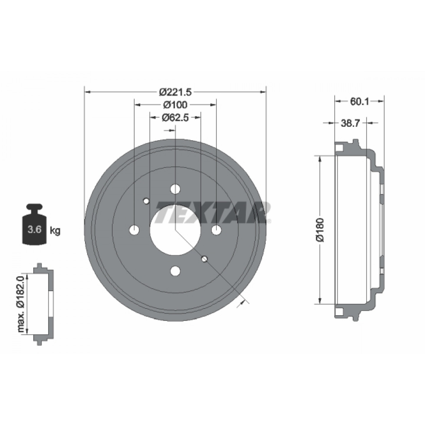 Bremstrommel TEXTAR 94037600