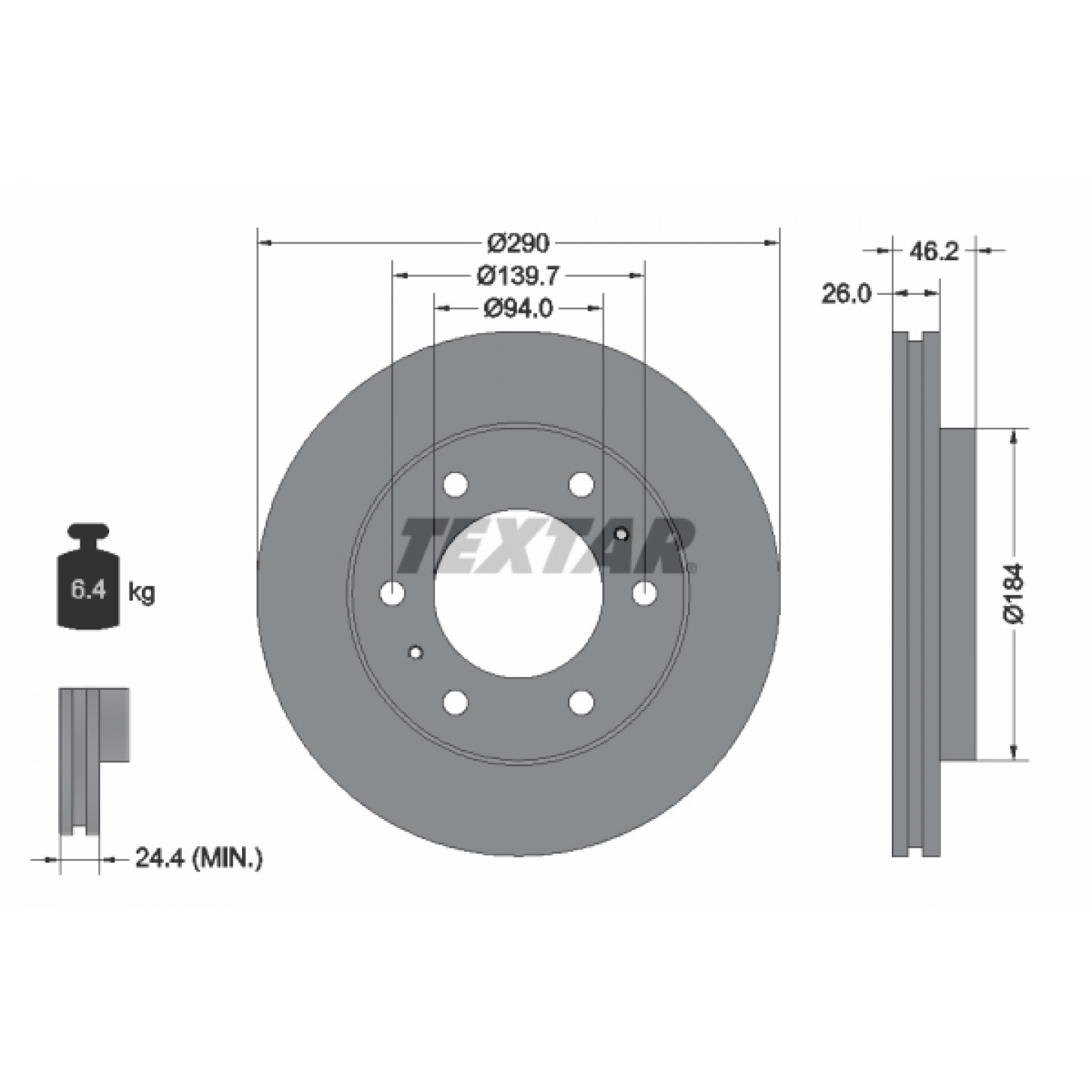 Bremsscheibe TEXTAR 92128803
