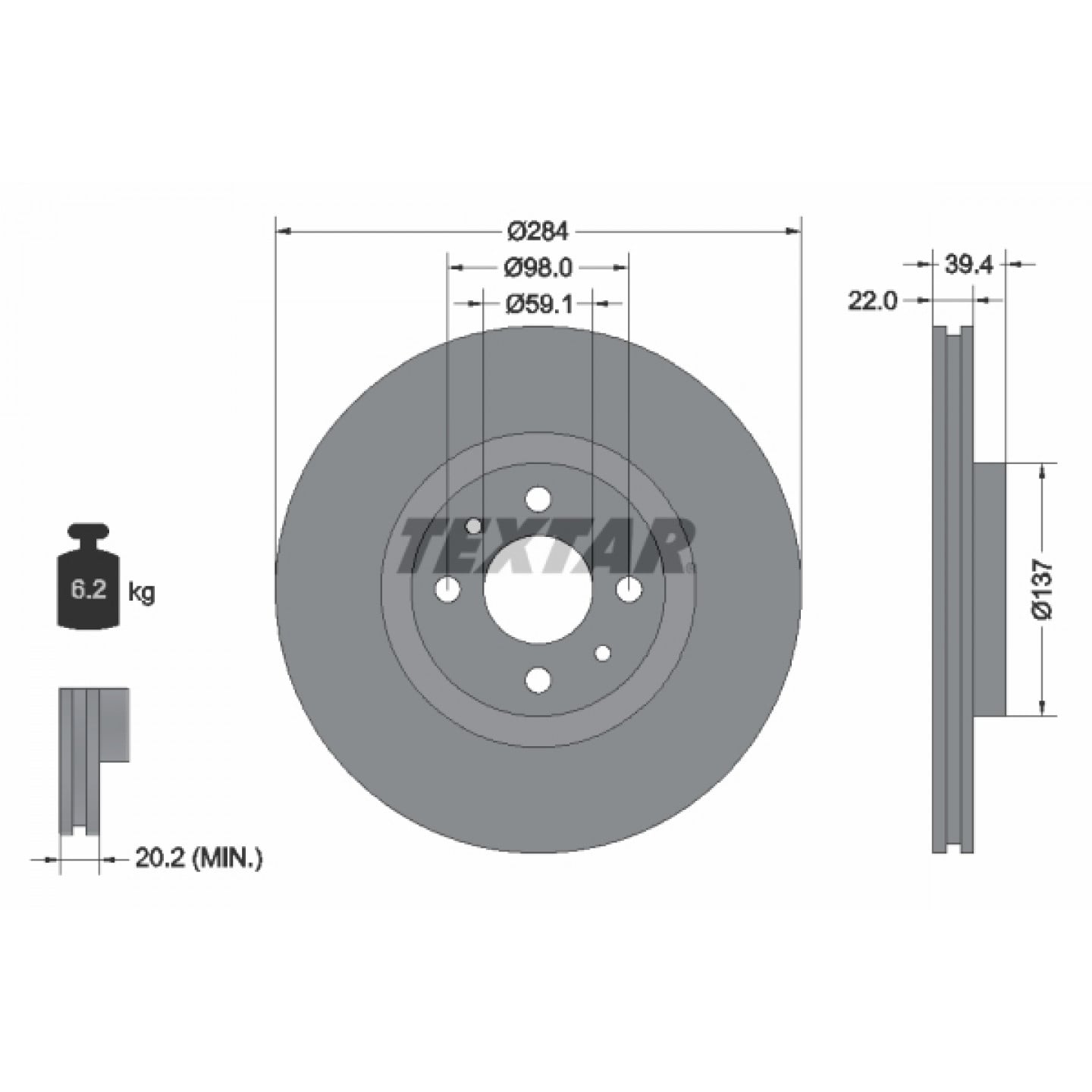 Remschijf TEXTAR 92055203