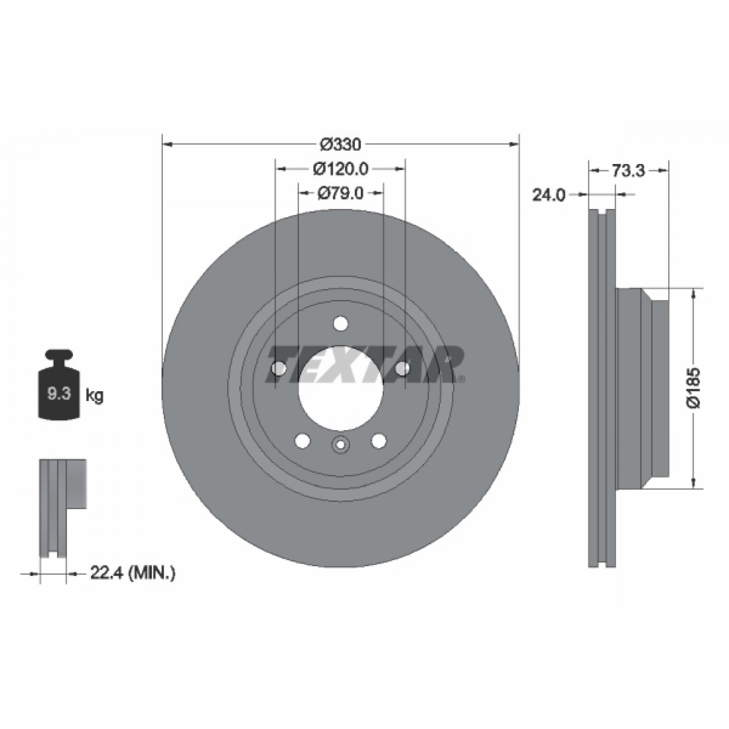 Bremsscheibe TEXTAR 92137805