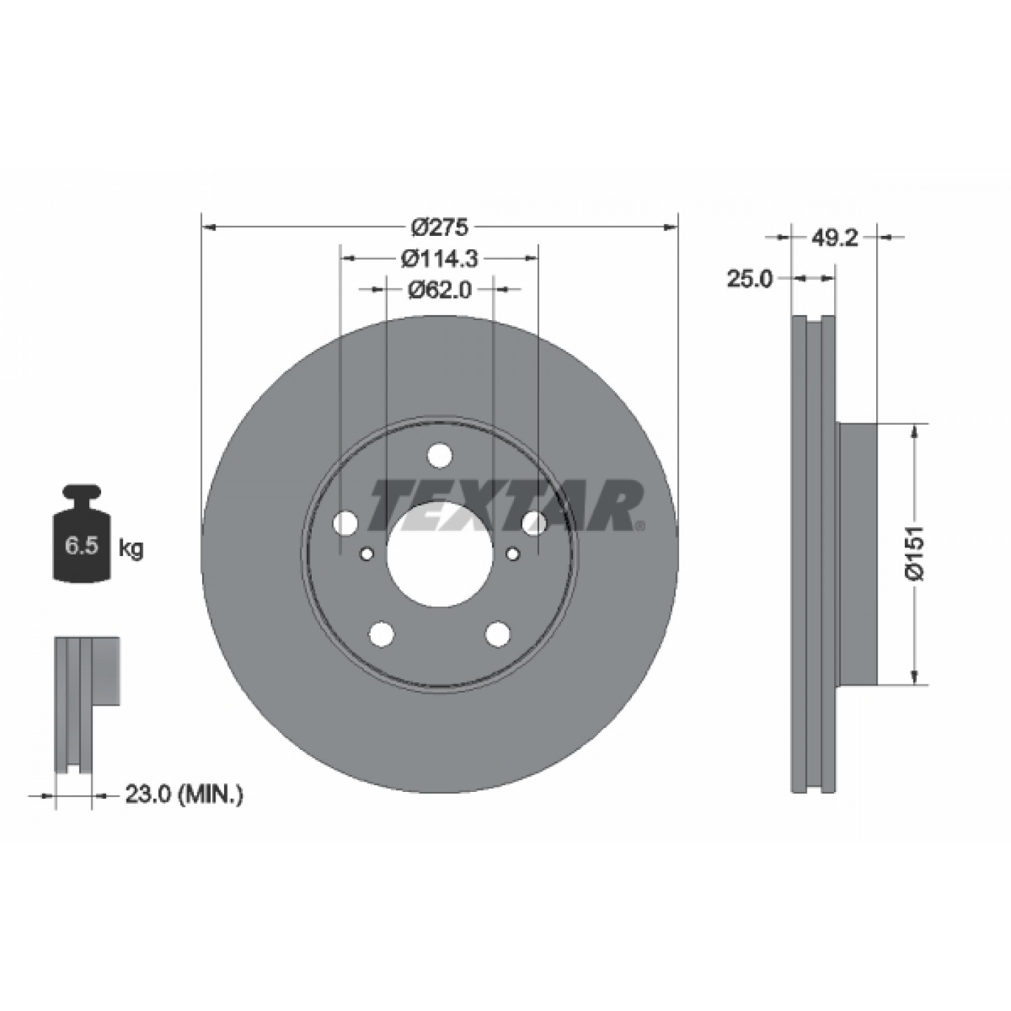 Bremsscheibe TEXTAR 92139703