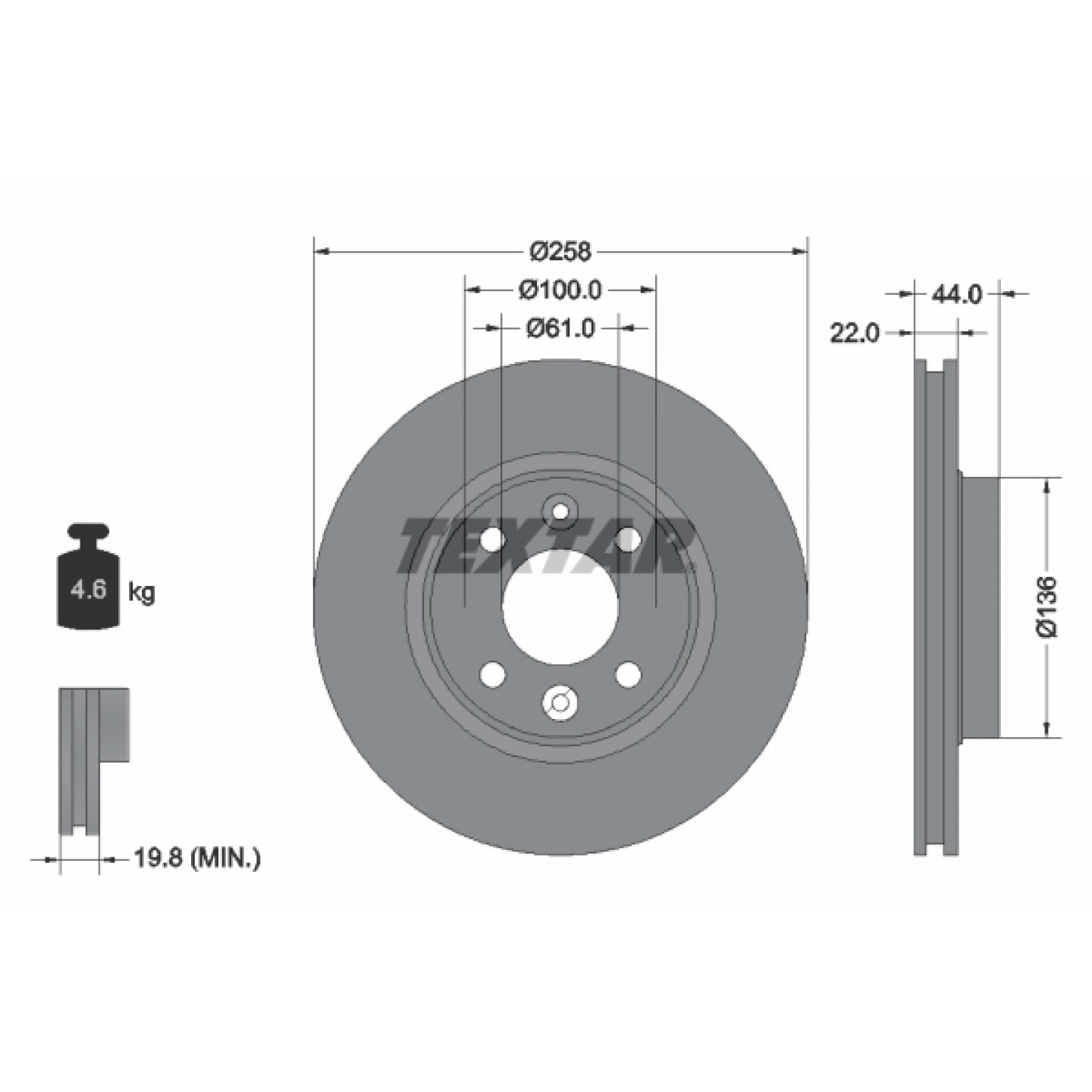 Bremsscheibe TEXTAR 92255203