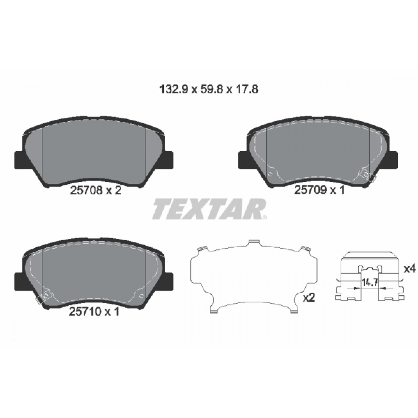 Bremseklodser TEXTAR 2570801