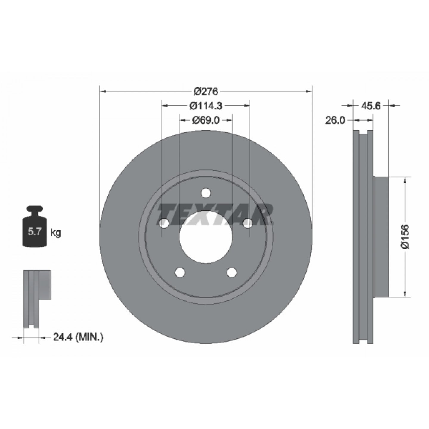 Bremsscheibe TEXTAR 92197403