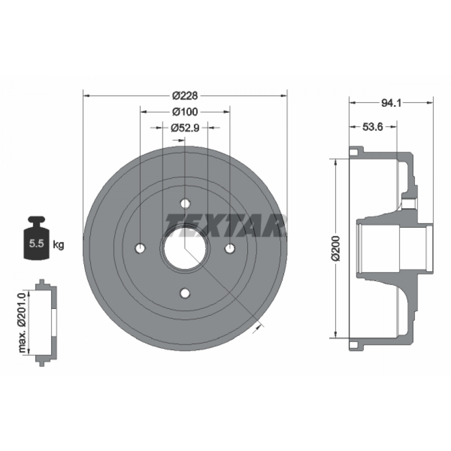 Bremstrommel TEXTAR 94024200