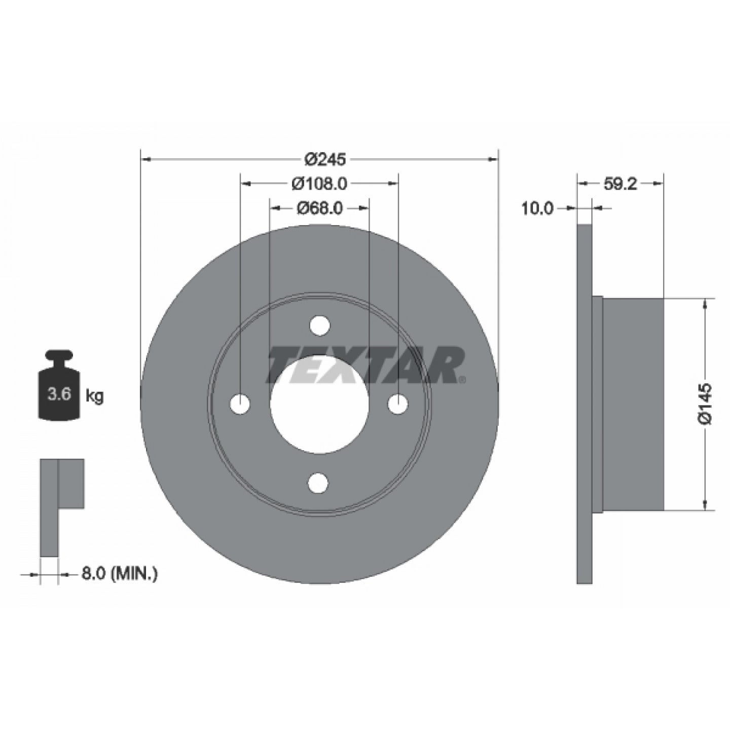Bremsscheibe TEXTAR 92026100