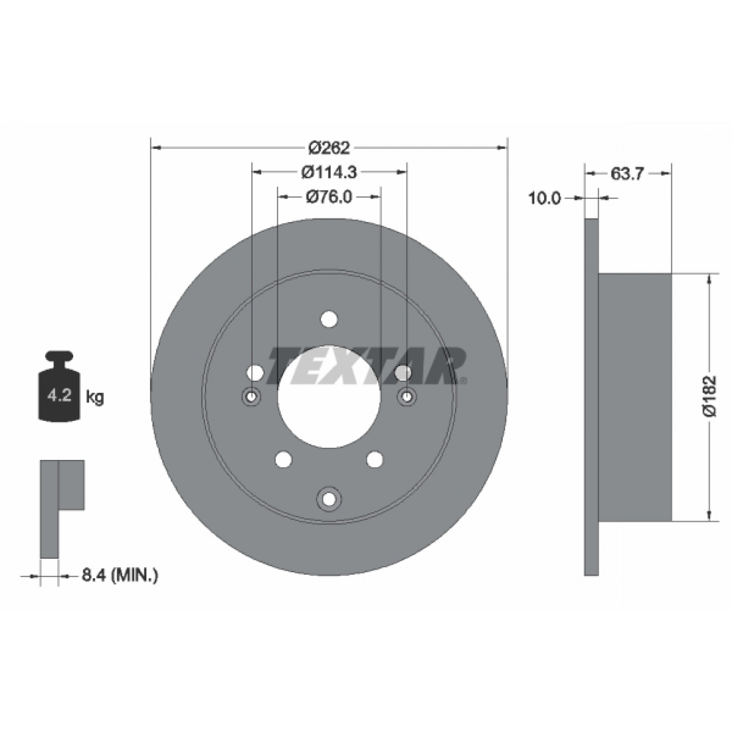 Remschijf TEXTAR 92226003