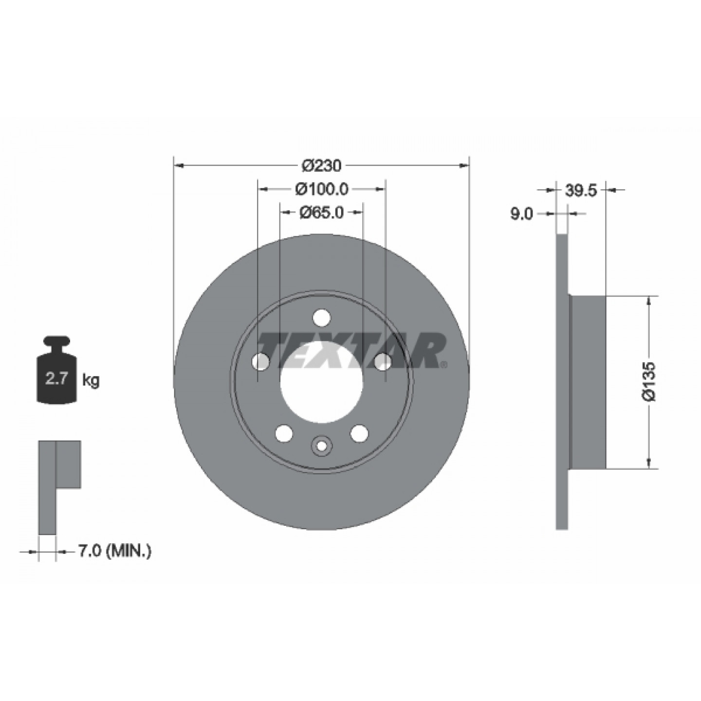 Bremsscheibe TEXTAR 92082503