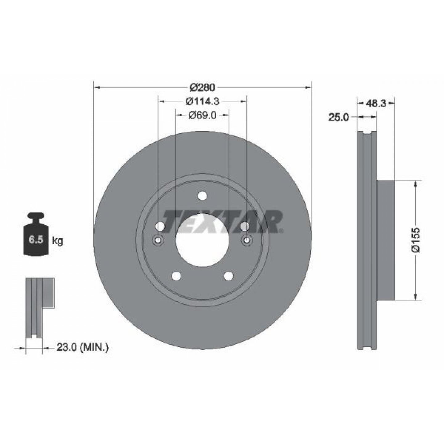 Bremsscheibe TEXTAR 92351203