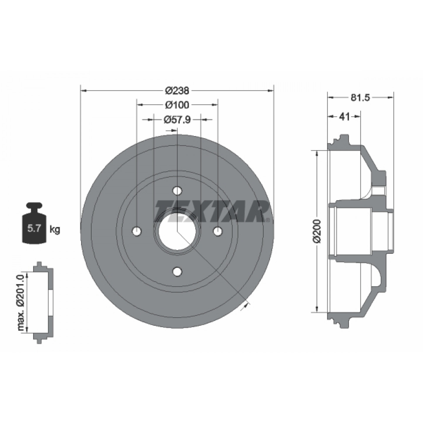 Bremstrommel TEXTAR 94043000