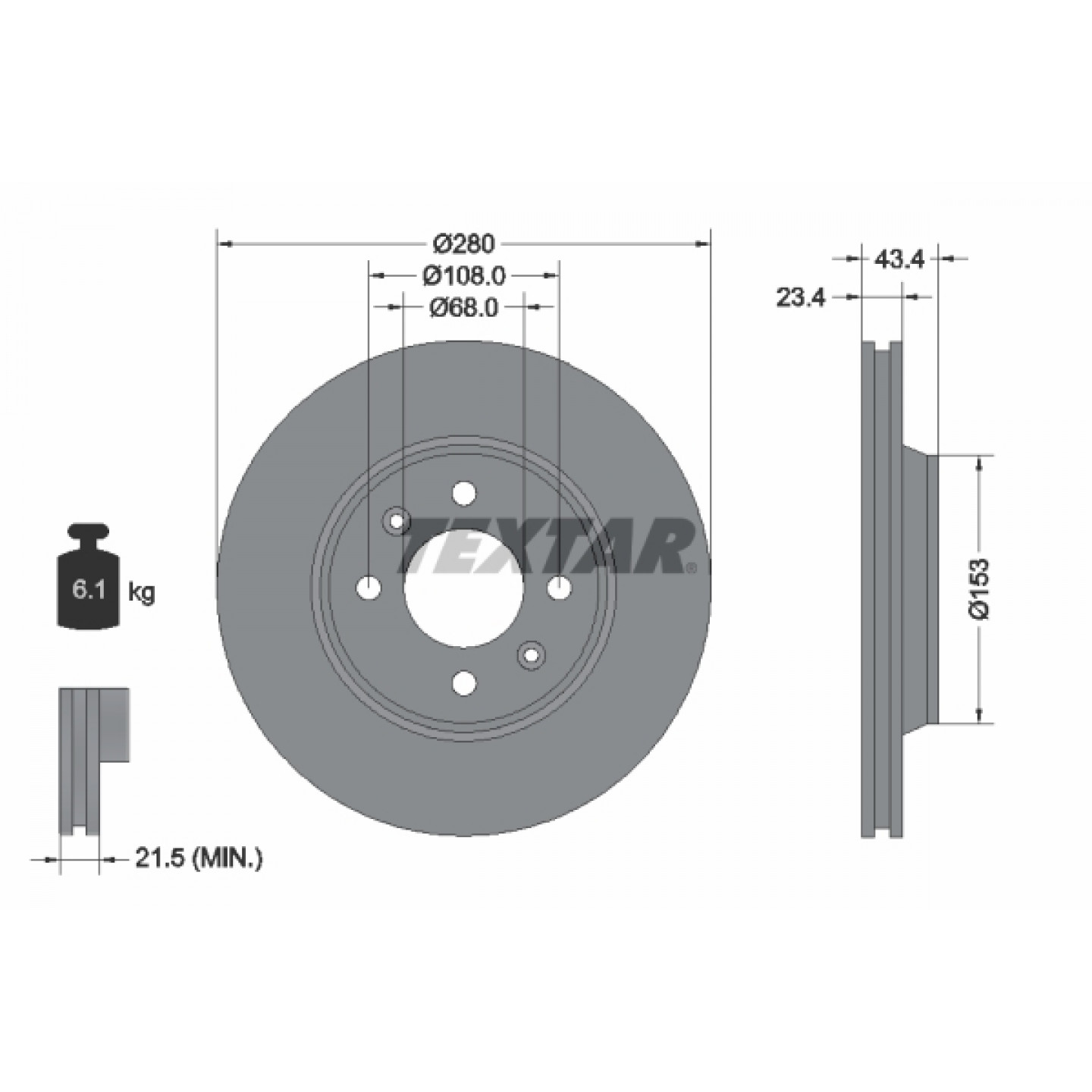 Remschijf TEXTAR 92048400