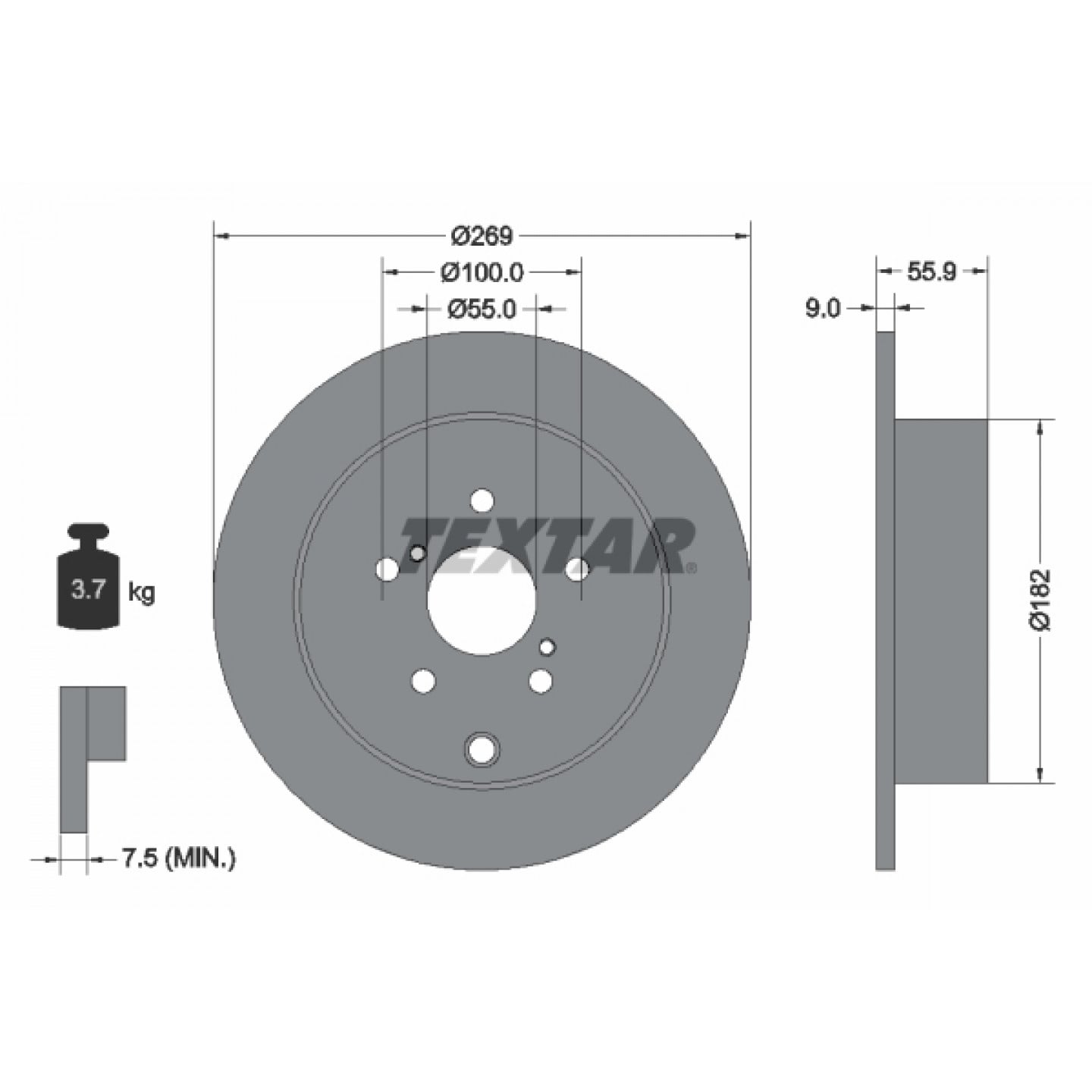 Bremsscheibe TEXTAR 92170403