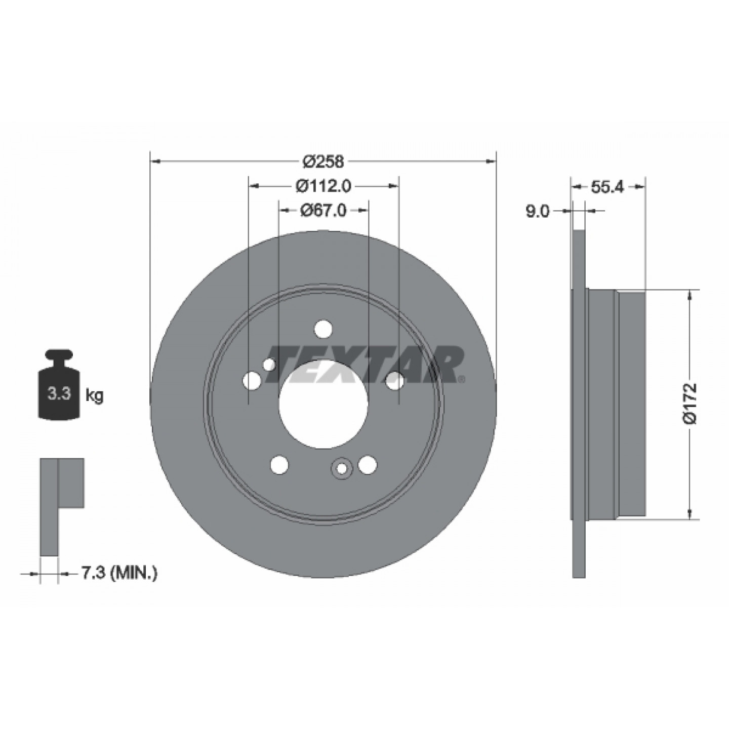 Bremsscheibe TEXTAR 92059503