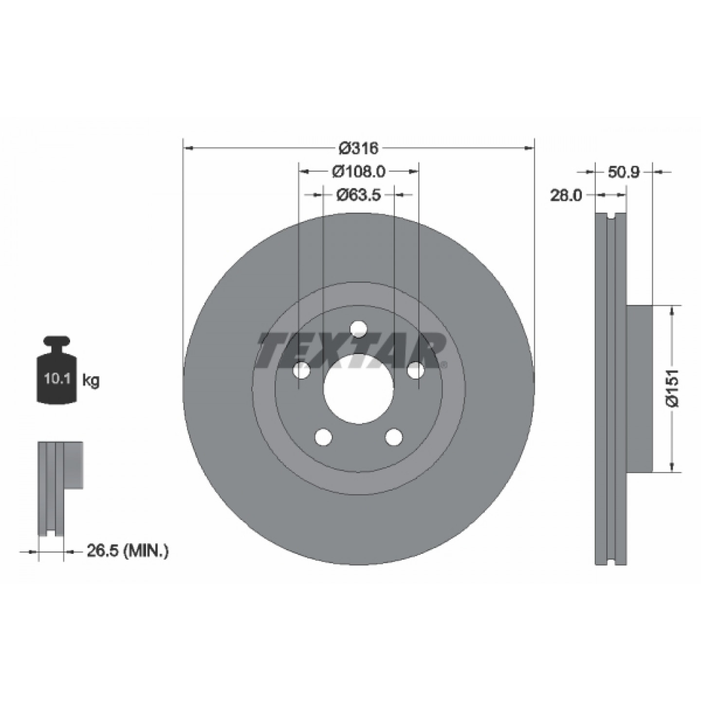 Bremsscheibe TEXTAR 92317203