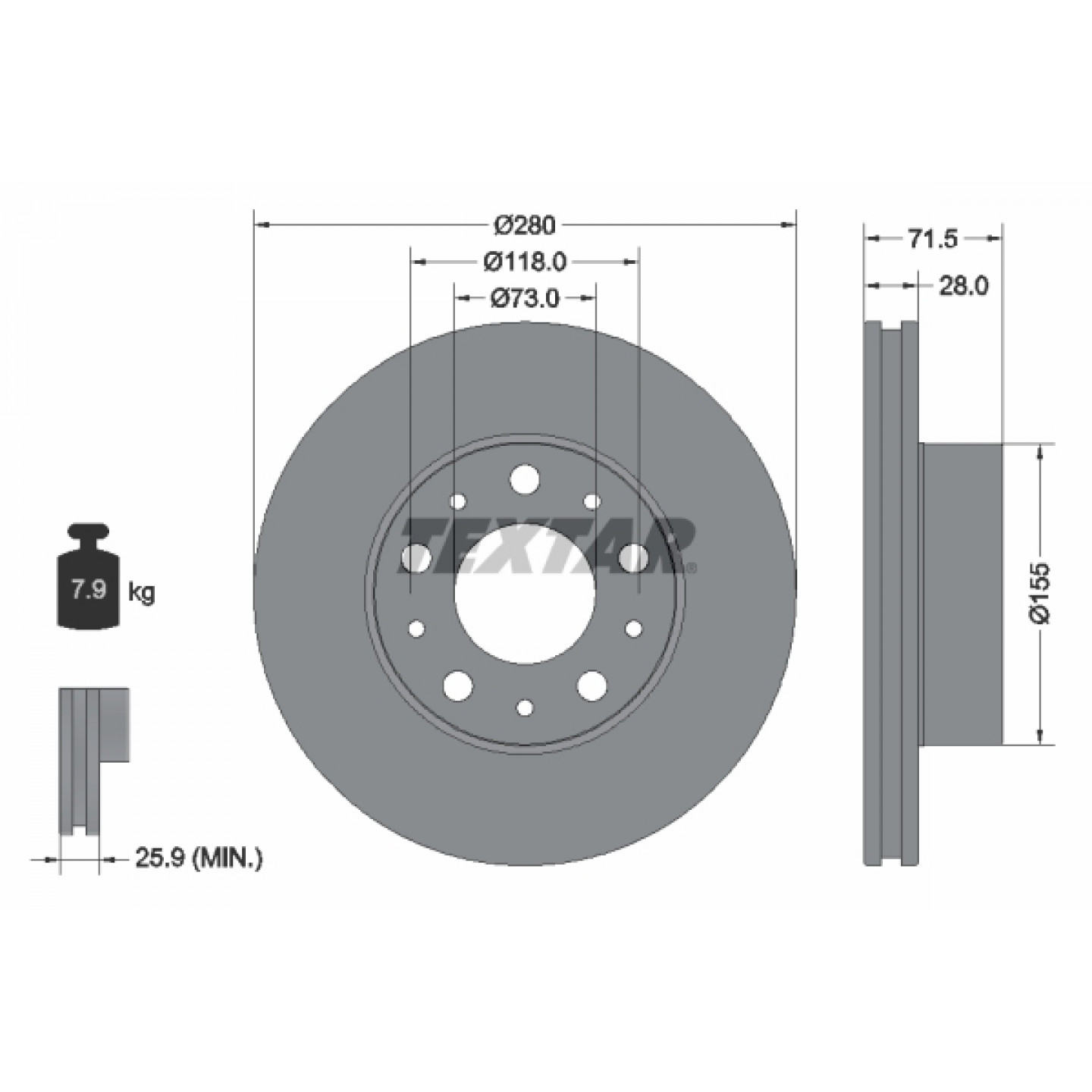 Bremsscheibe TEXTAR 92275003