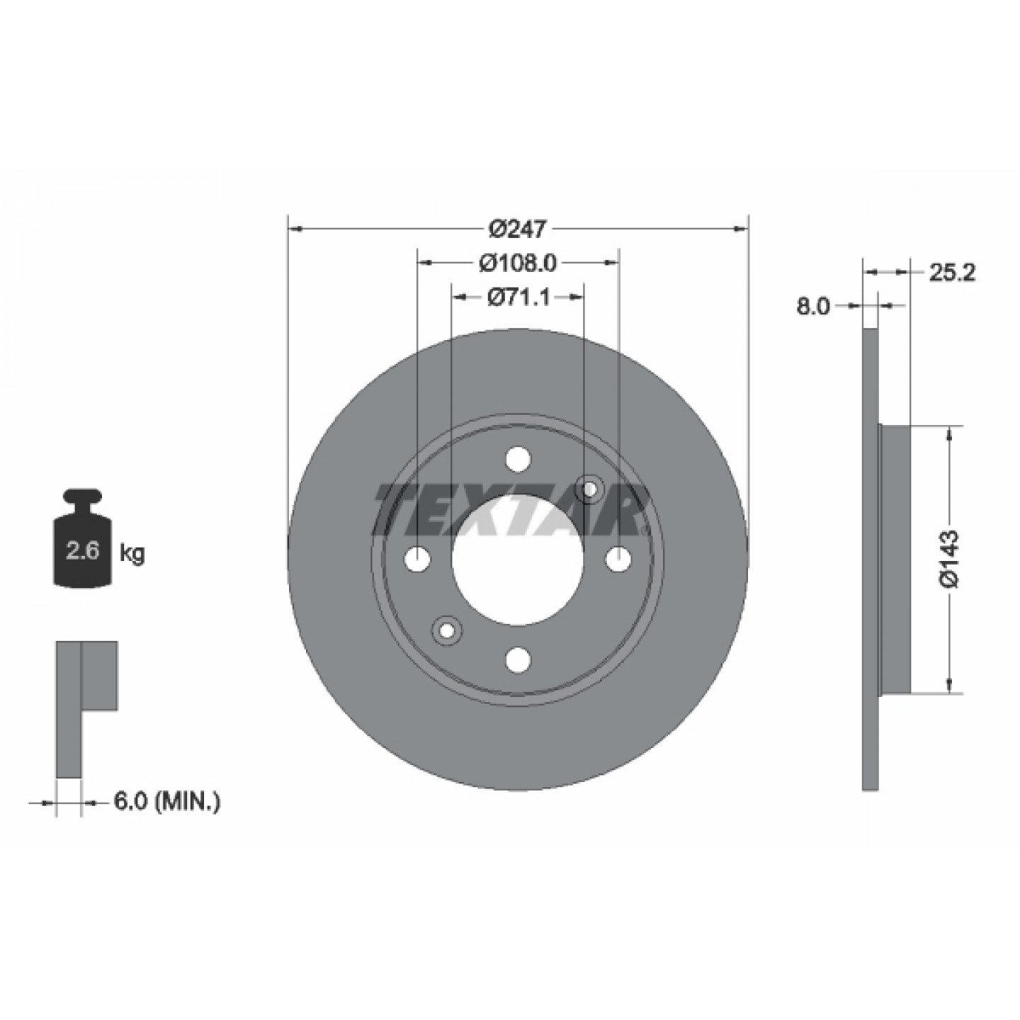 Bremsscheibe TEXTAR 92055003