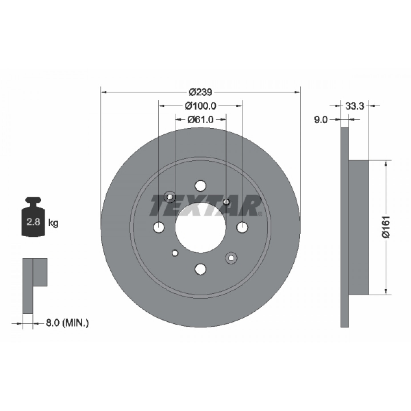Bremsscheibe TEXTAR 92204000