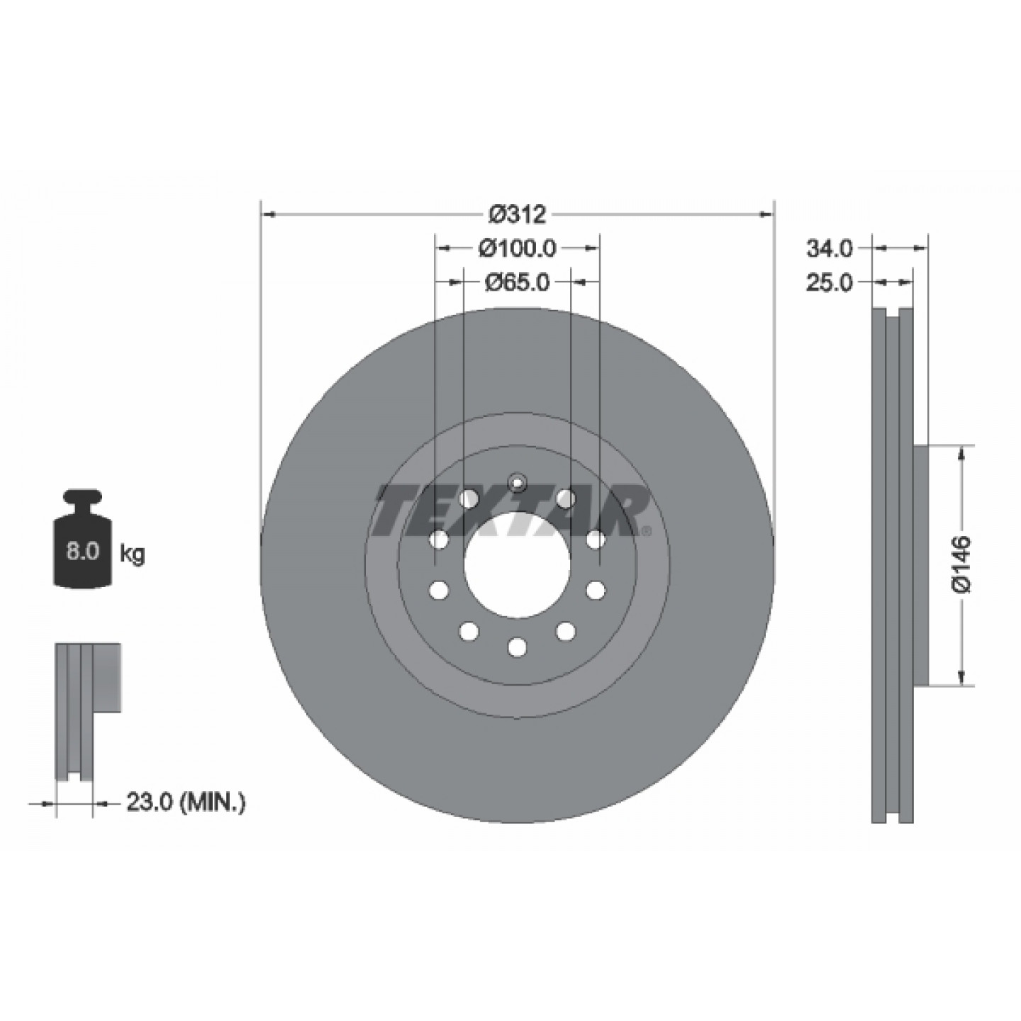 Bremsscheibe TEXTAR 92098505