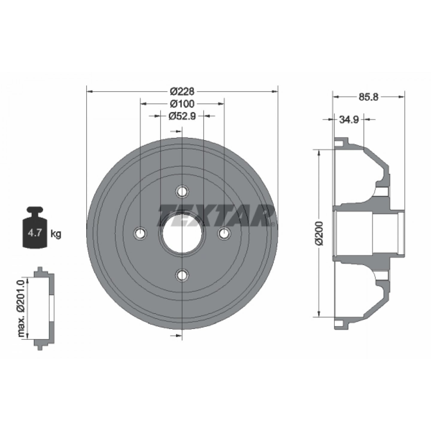Bremstrommel TEXTAR 94024100