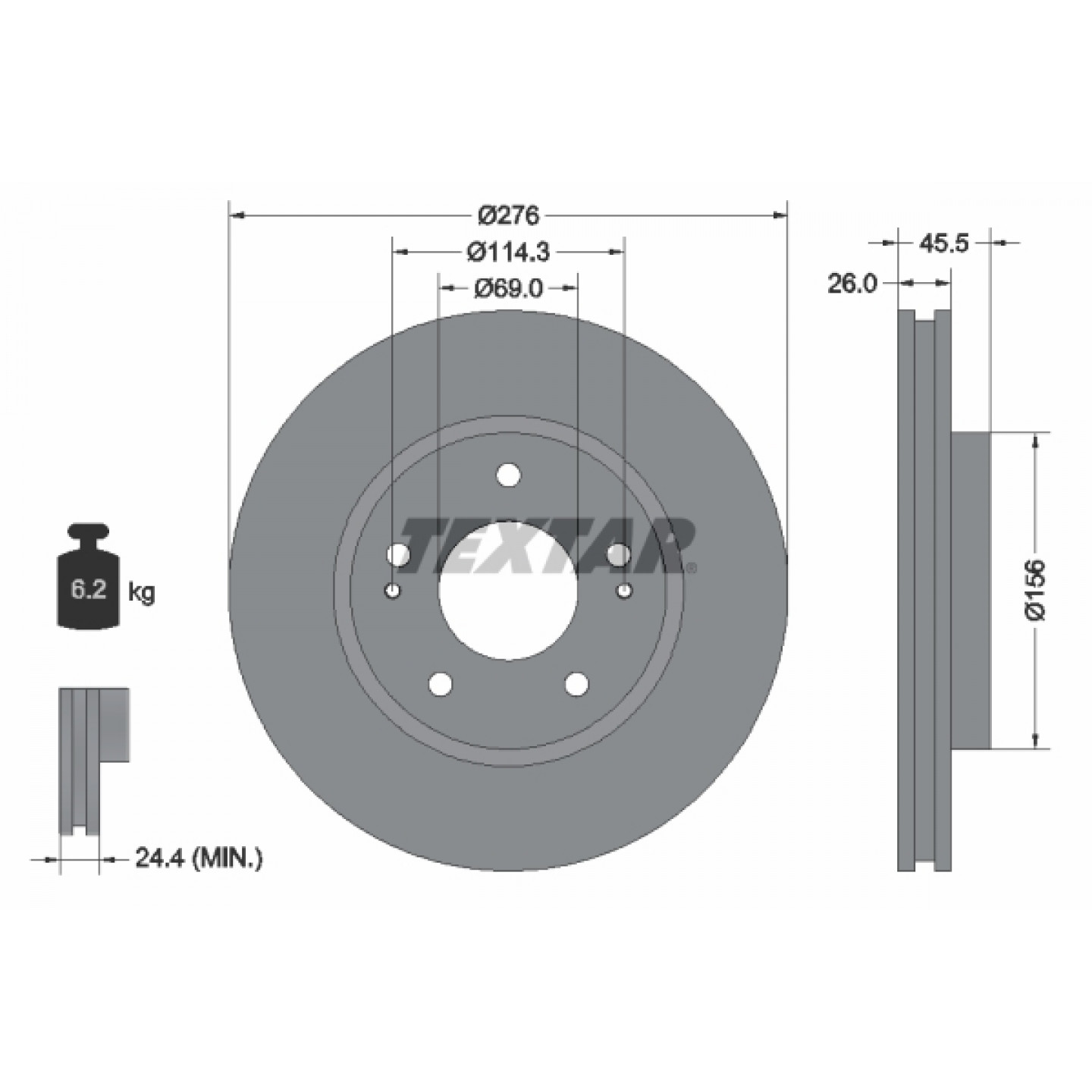Bremsscheibe TEXTAR 92198203