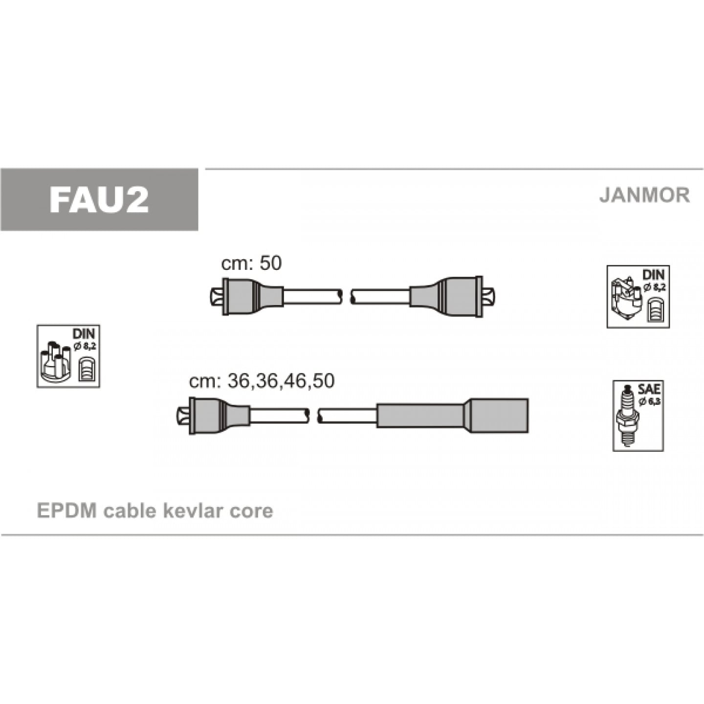 Sada kabelů pro zapalování JANMOR FAU2