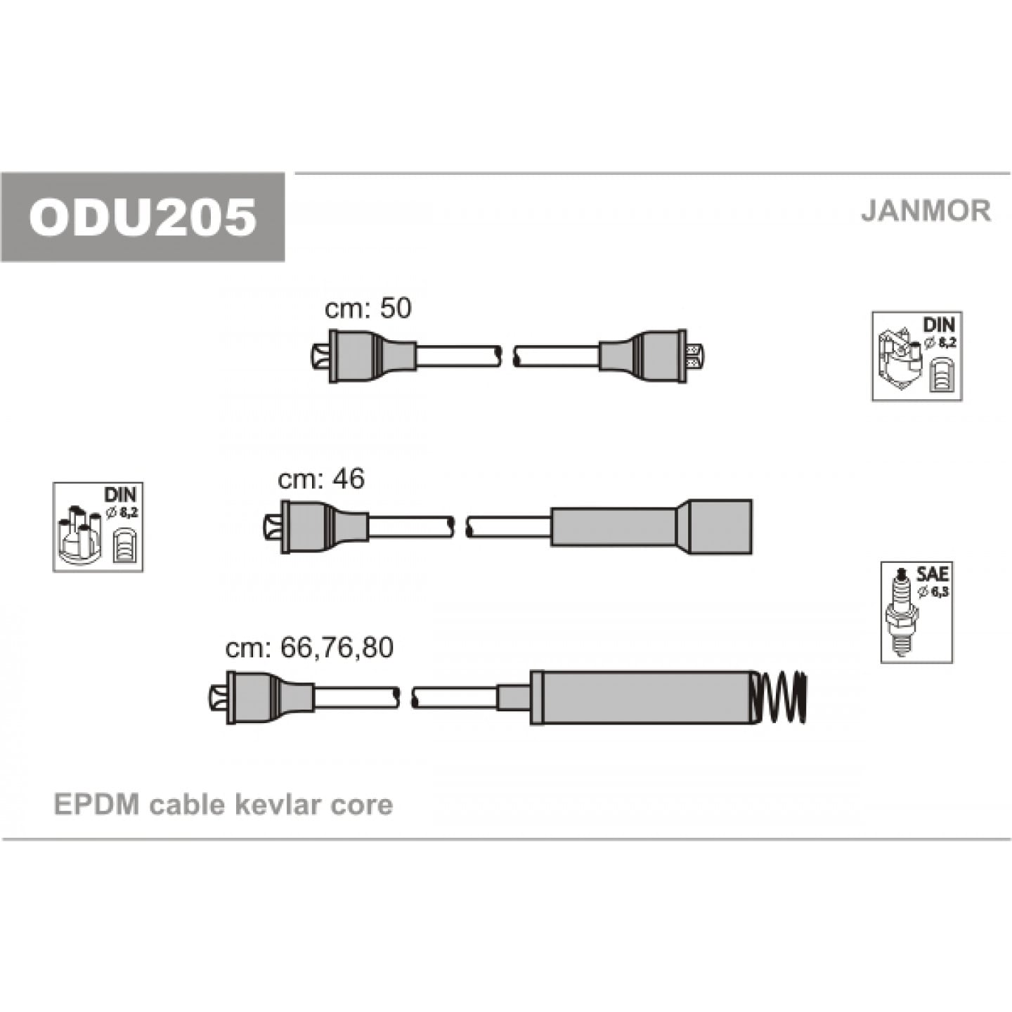 Sada kabelů pro zapalování JANMOR ODU205