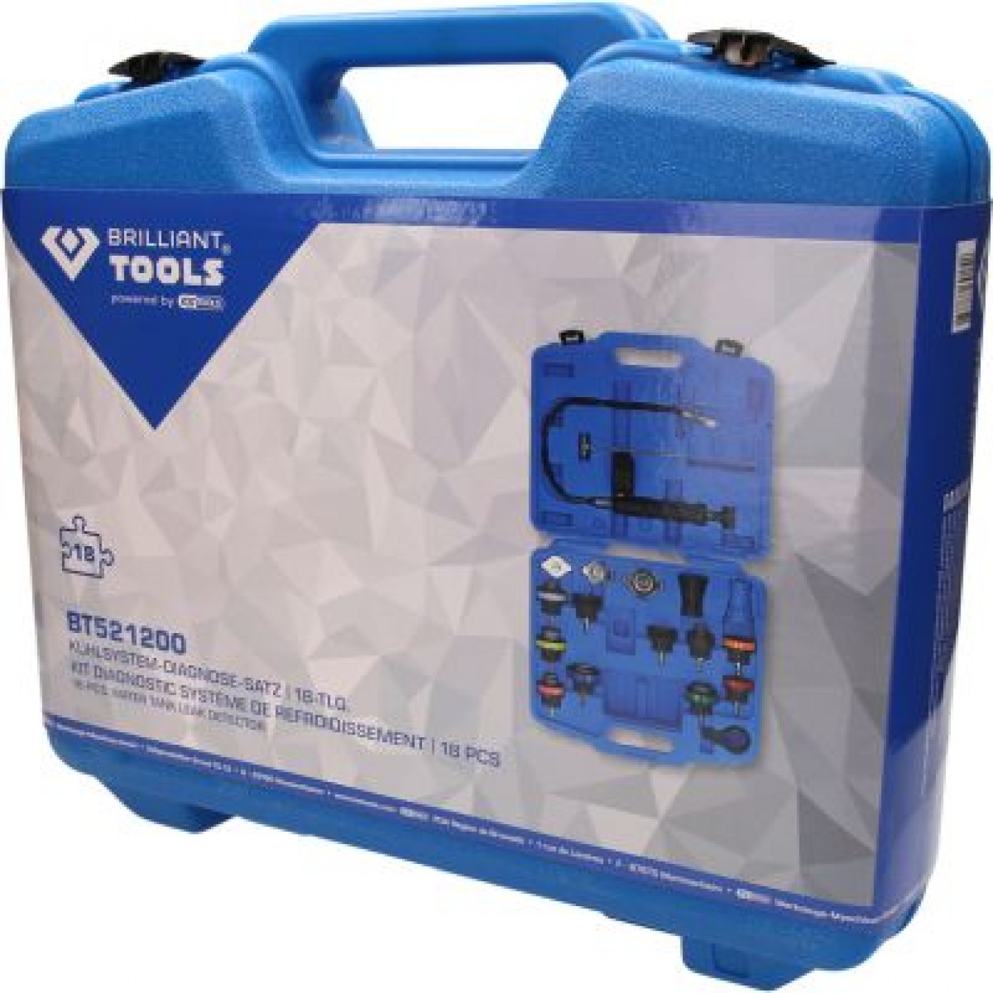 Aušinimo sistemos slėgio patikros komplektas KS TOOLS BT521200