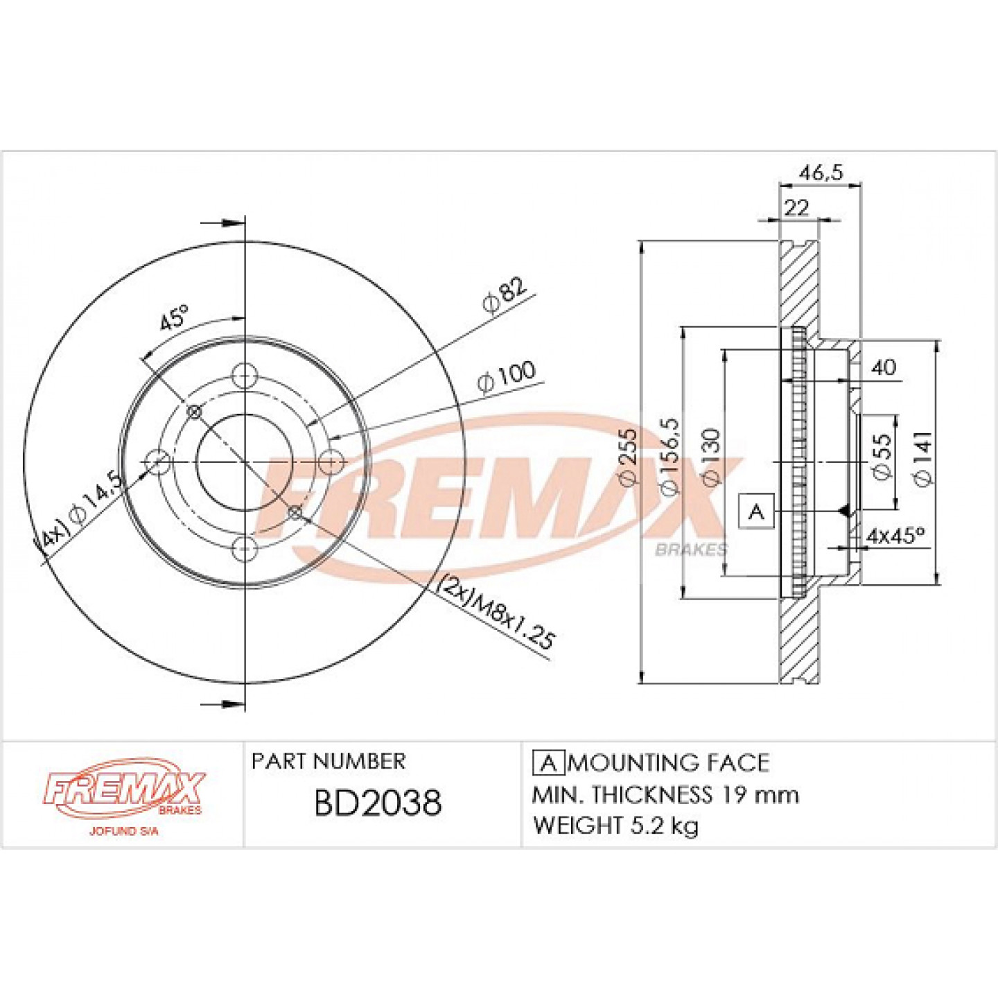 Bremsscheibe FREMAX BD-2038