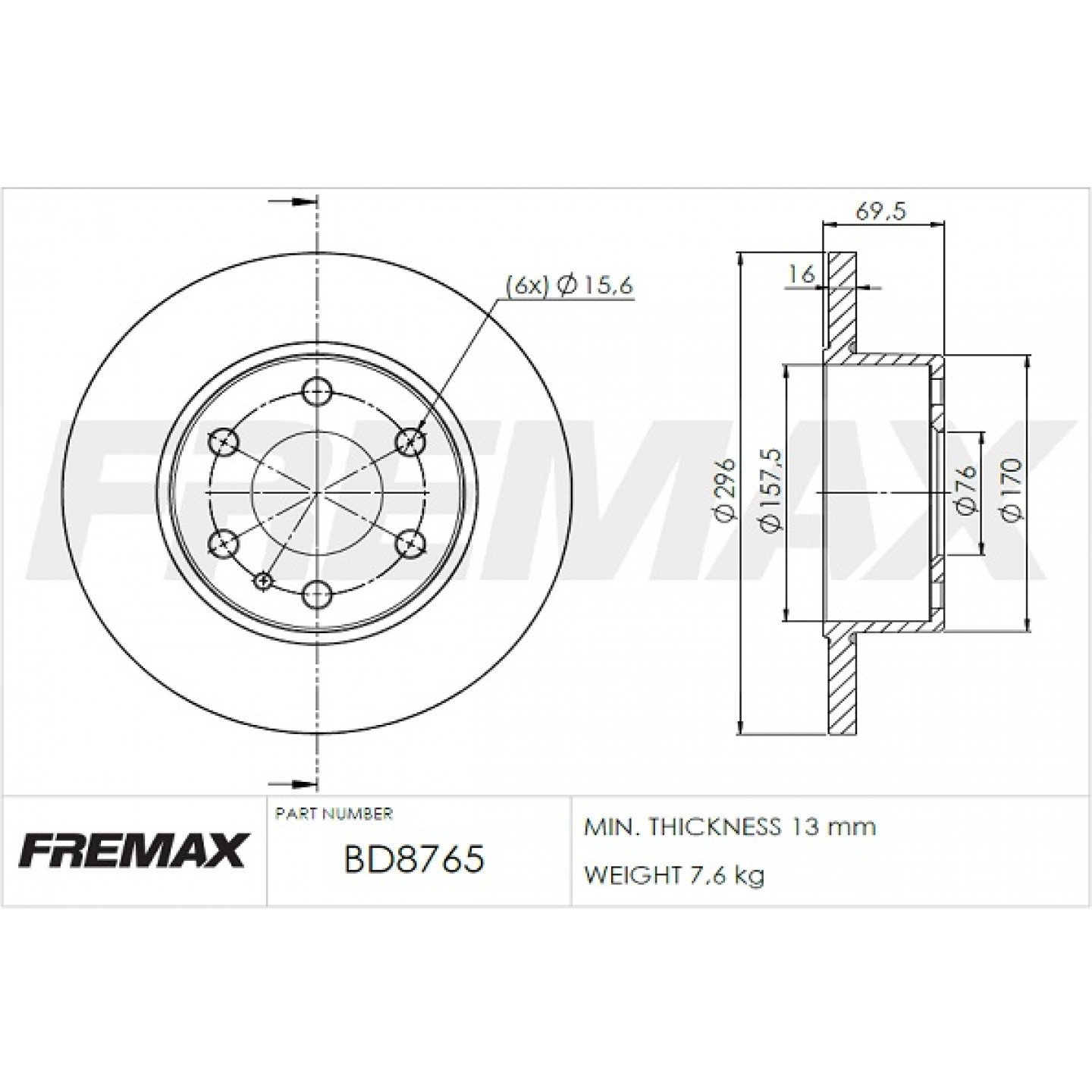 Brake Disc FREMAX BD-8765- Trodo.com