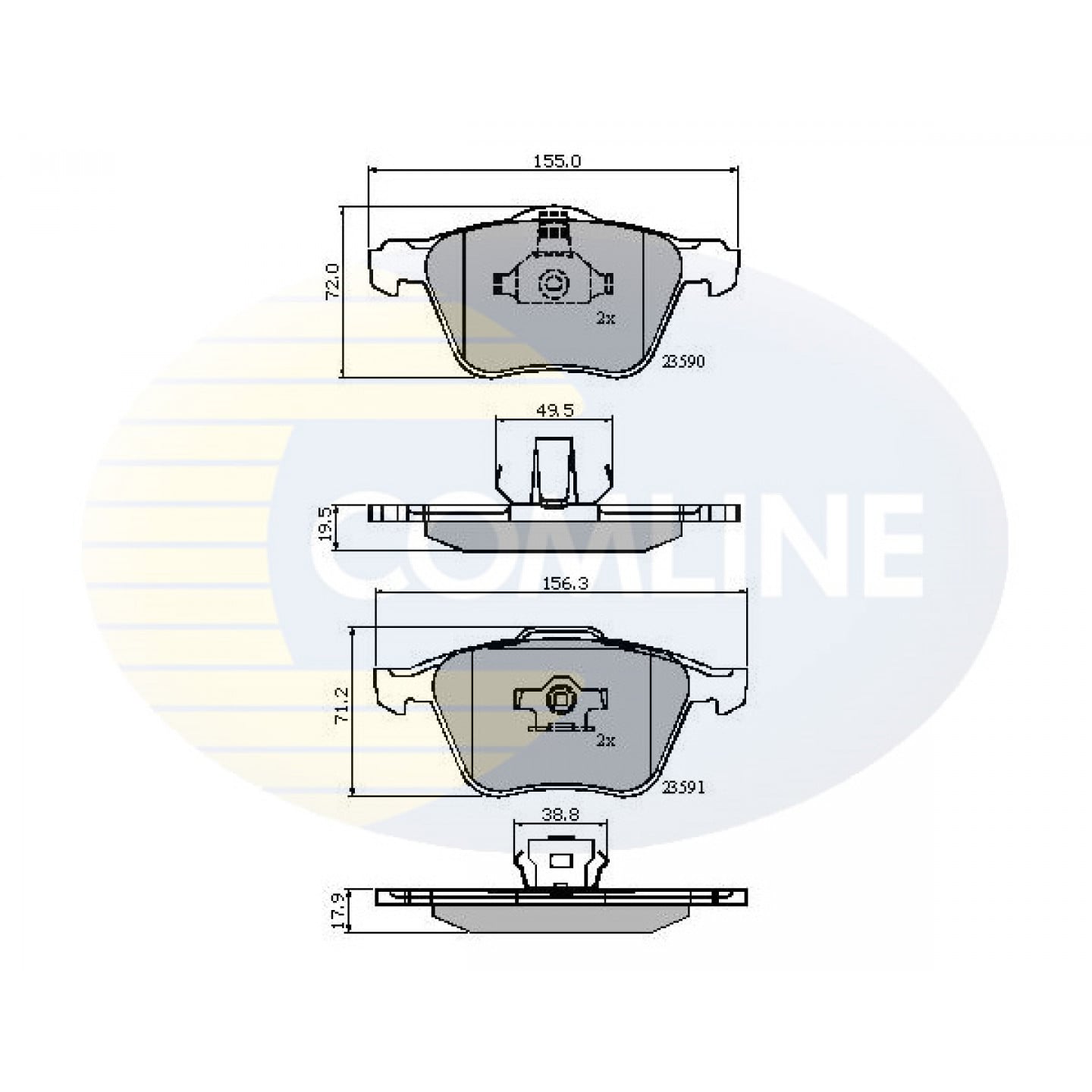 Kit de plaquettes de frein, frein à disque COMLINE CBP01322