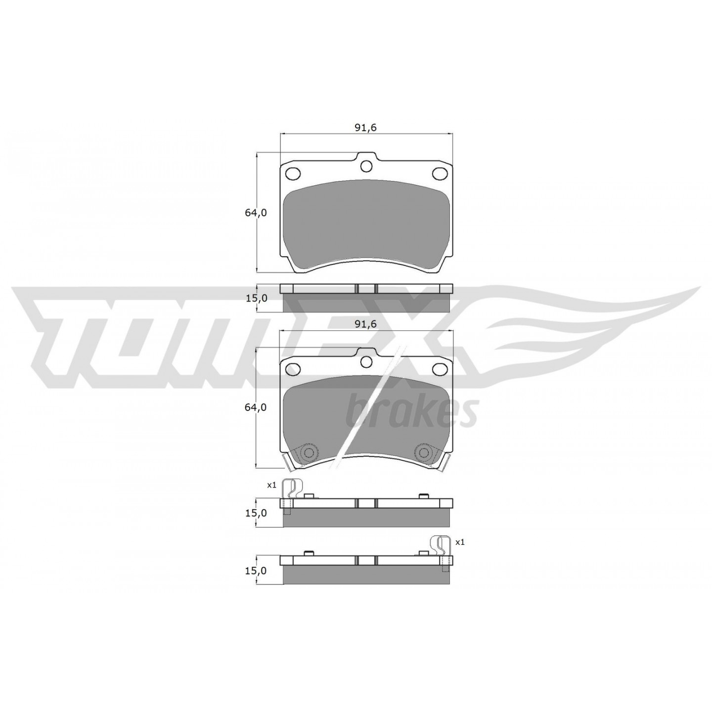 Bremseklodser TOMEX Brakes TX 10-91