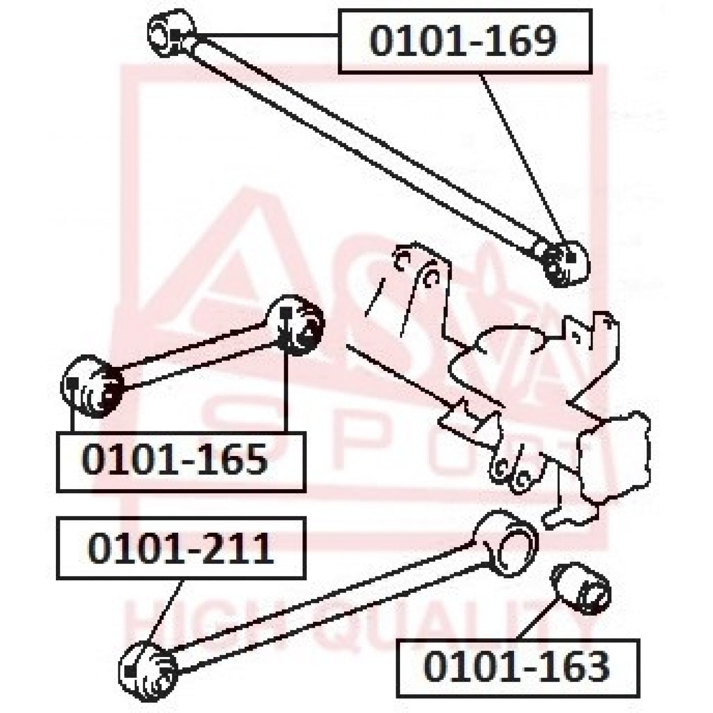 Suspensão, braço oscilante ASVA 0101-165
