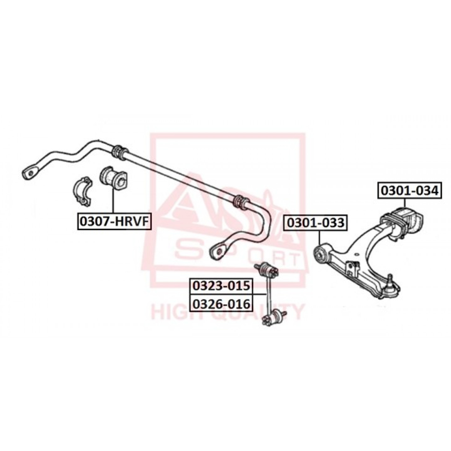 Coussinet de palier, stabilisateur ASVA 0307-HRVF