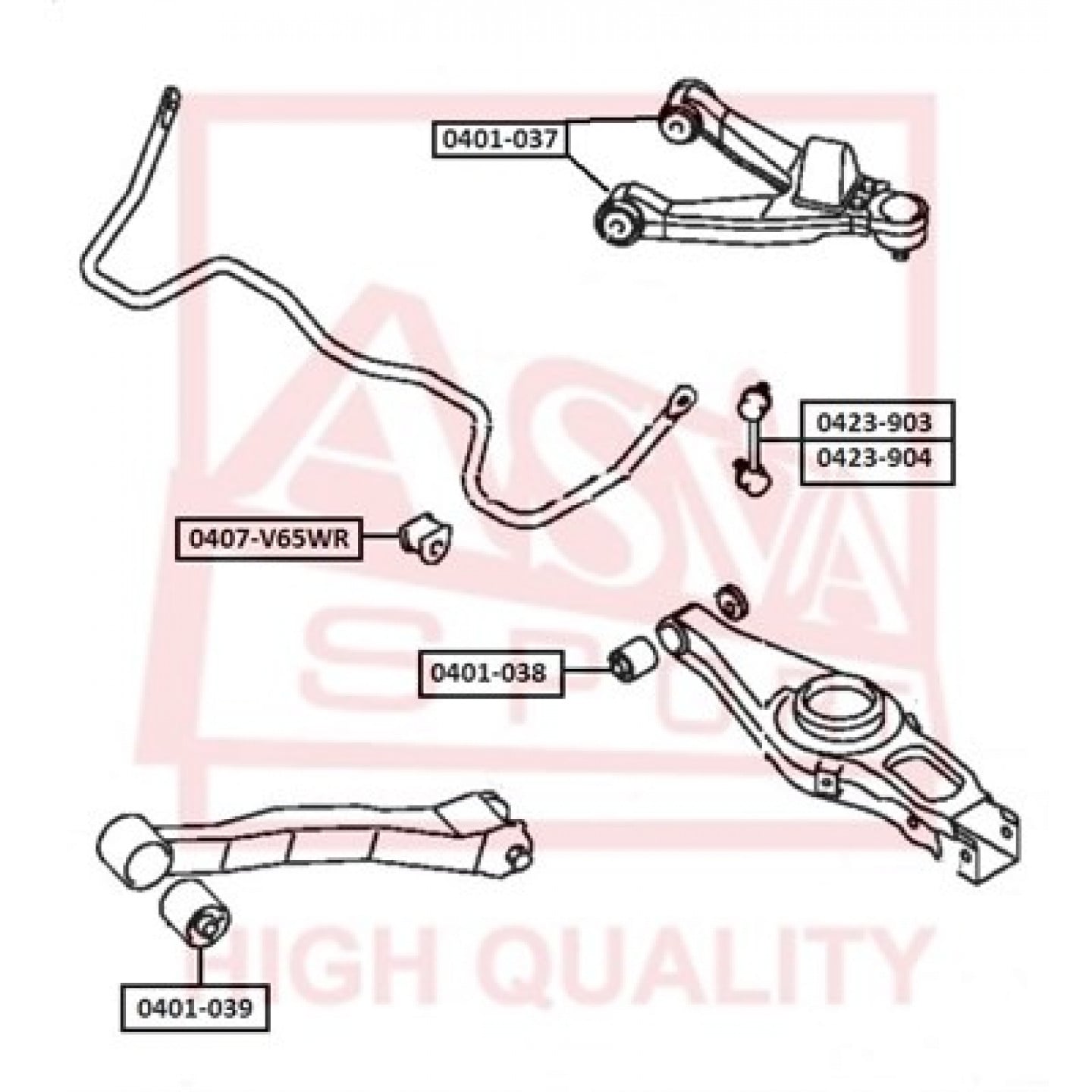 Lagerbuchse, Stabilisator ASVA 0407-V65WR