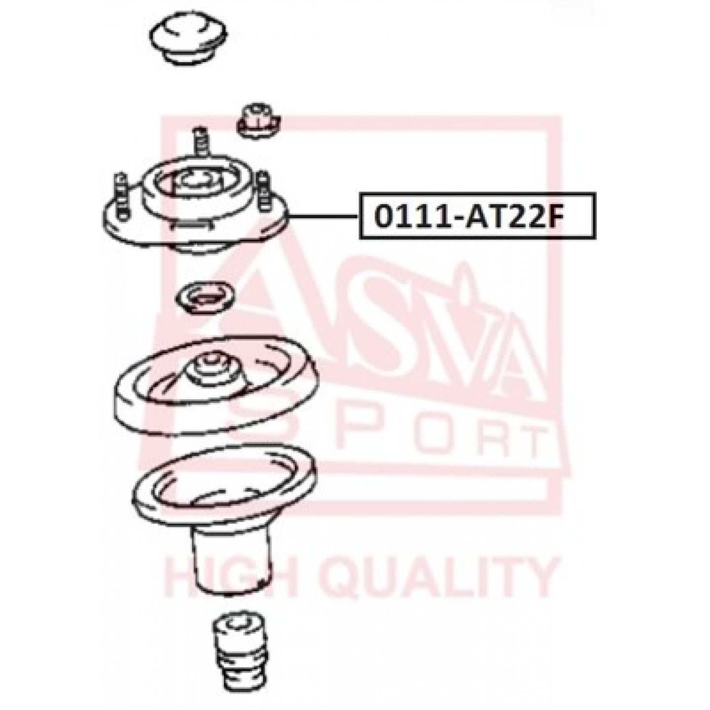Suspension, amortisseur ASVA 0111-AT22F