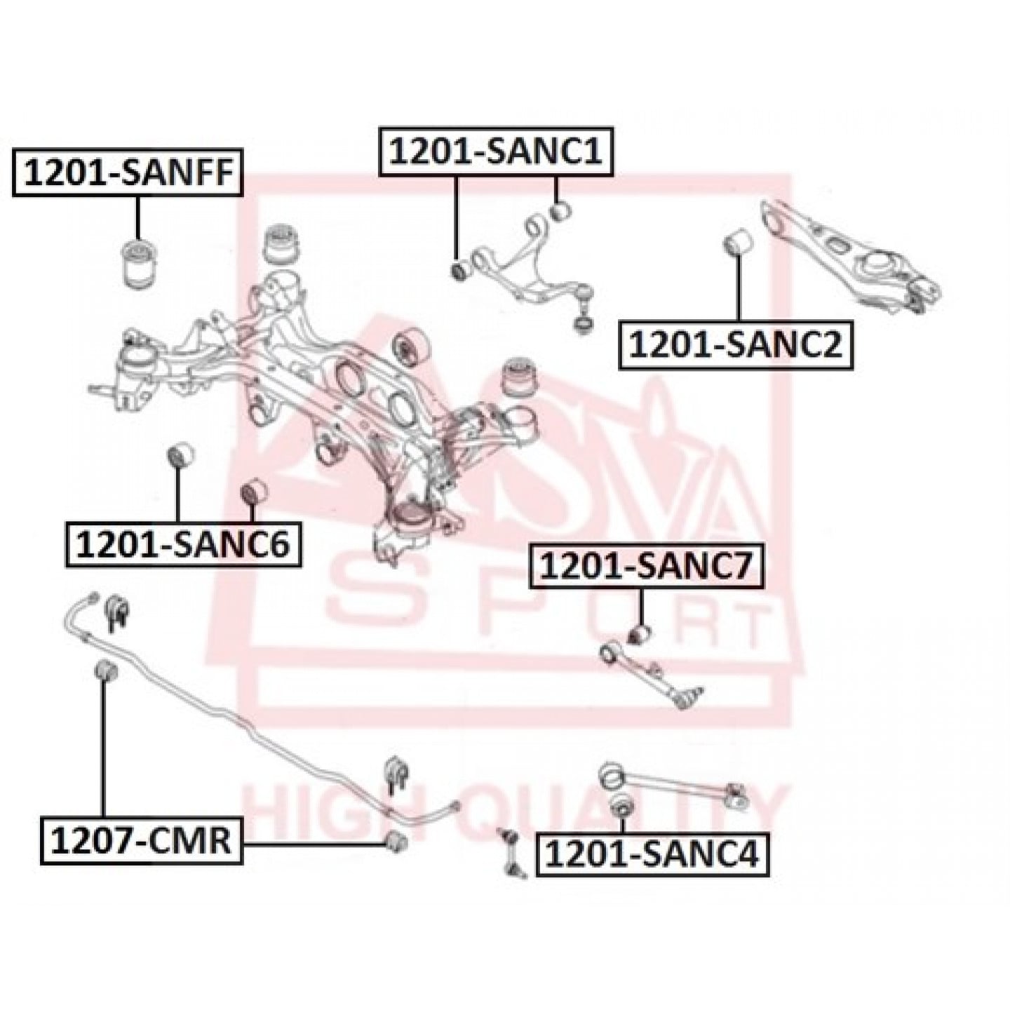 Bronzina cuscinetto, Barra stabilizzatrice ASVA 1207-CMR