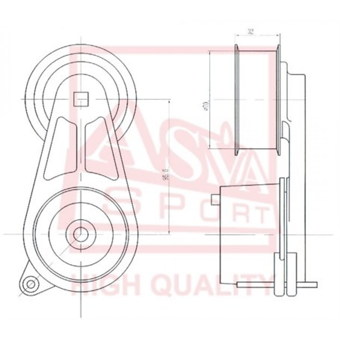 Tensor de correa, correa auxiliar-v ASVA NSBT-002