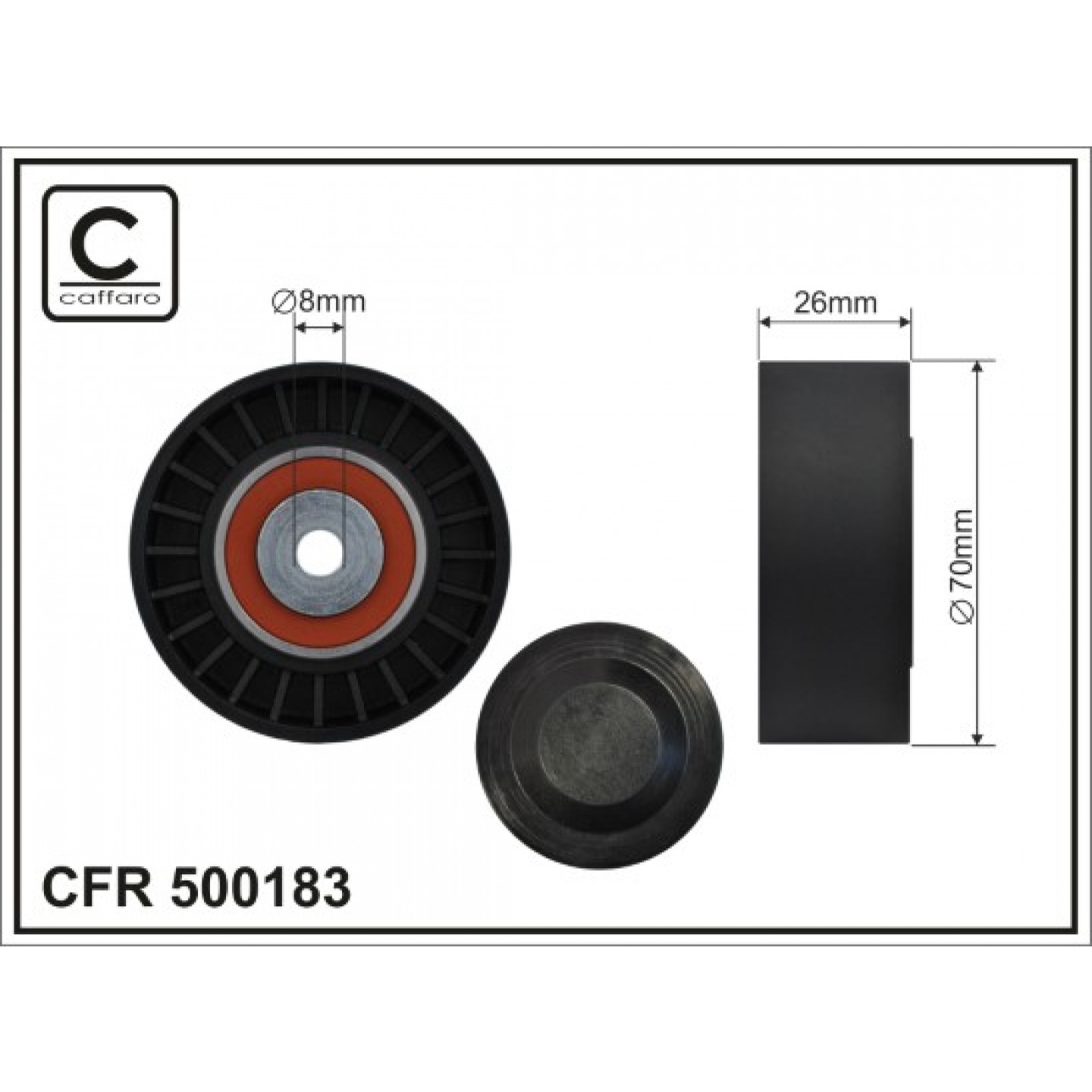 Rodillo tensor, correa auxiliar CAFFARO 500183