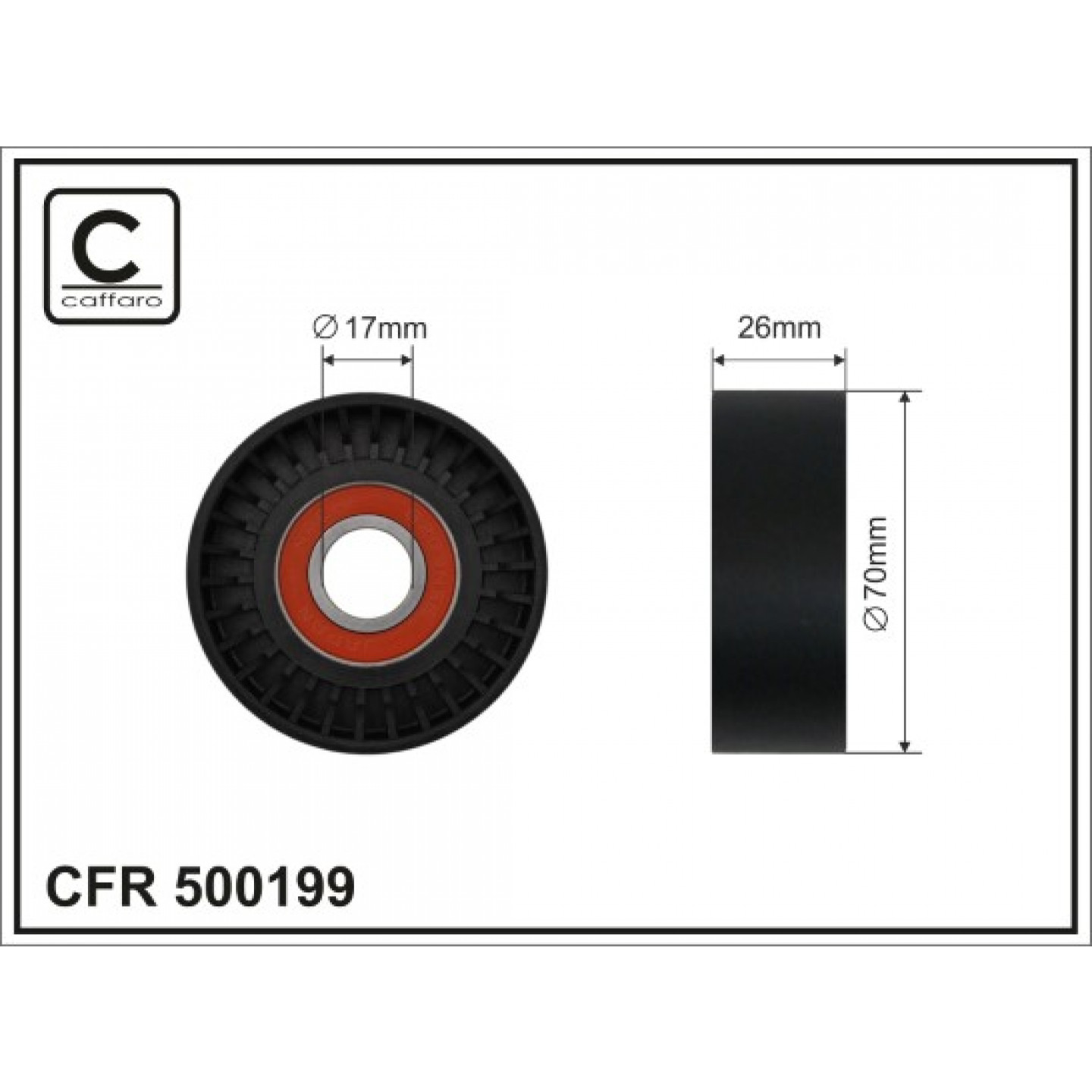 Rodillo tensor, correa auxiliar CAFFARO 500199