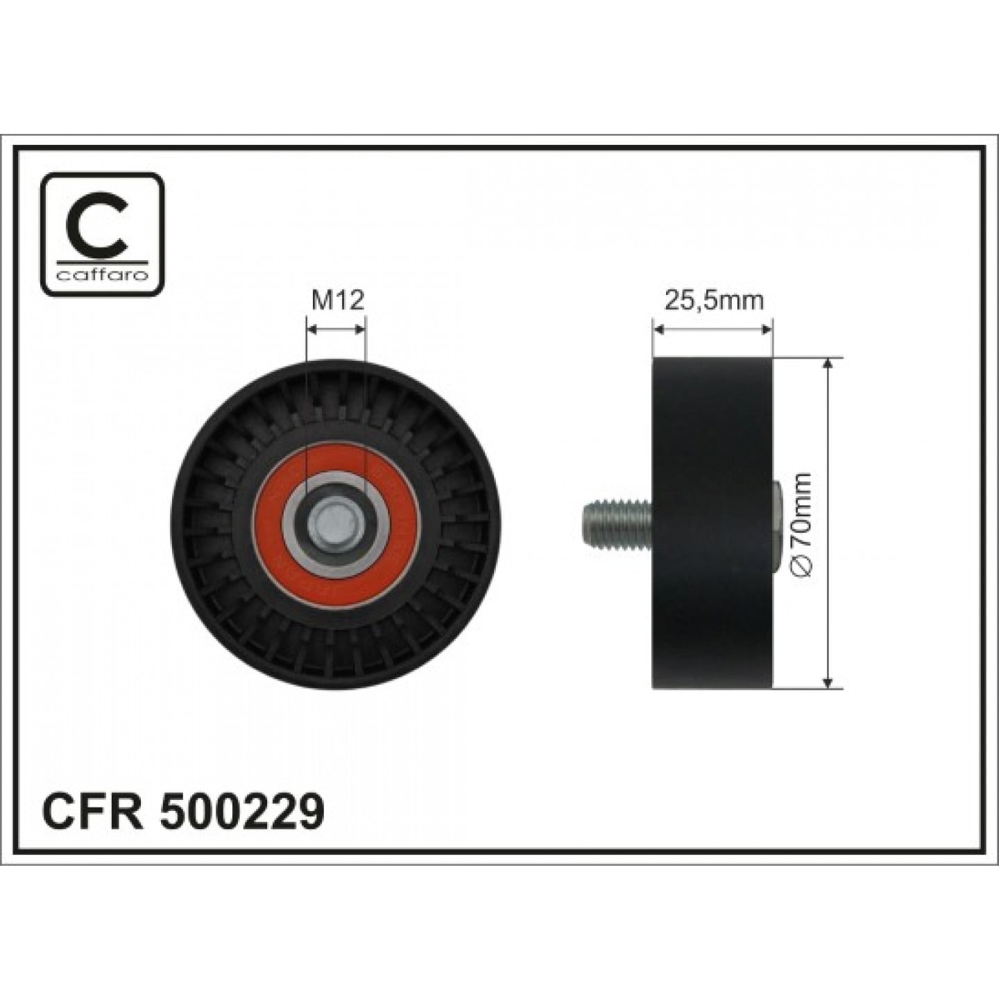 Rodillo tensor, correa auxiliar CAFFARO 500229