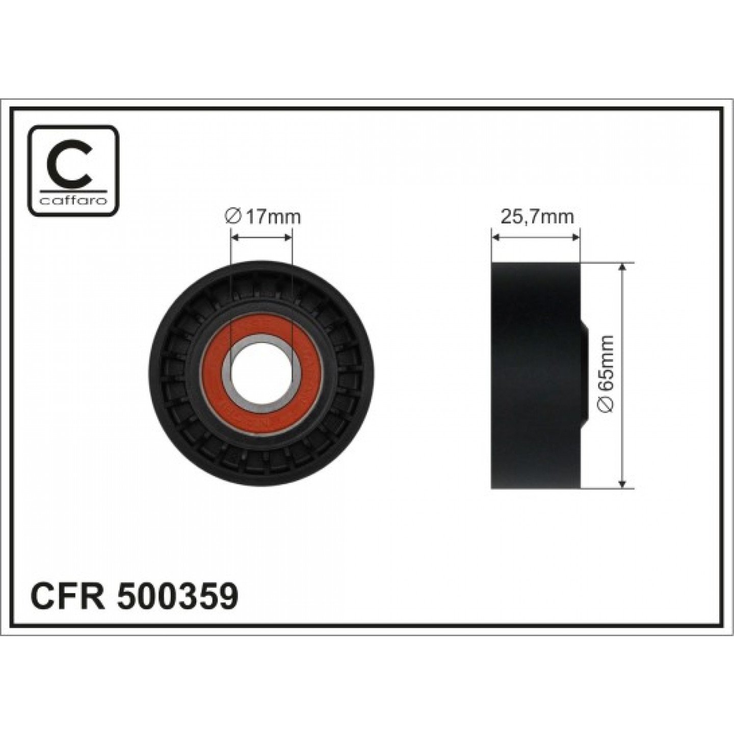 Rodillo tensor, correa auxiliar CAFFARO 500359